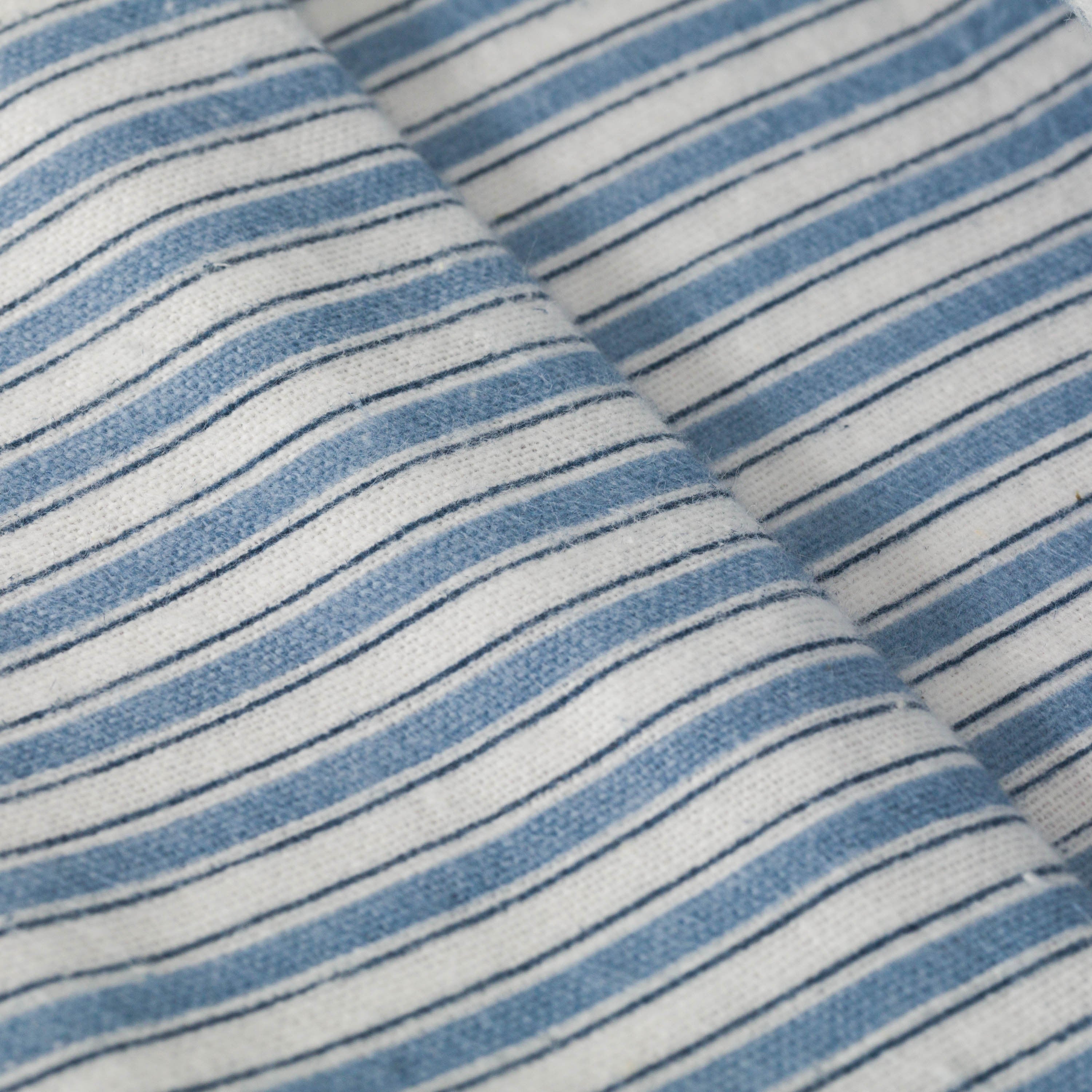 Conjunto de lençóis de flanela listrada azul Ferdinand