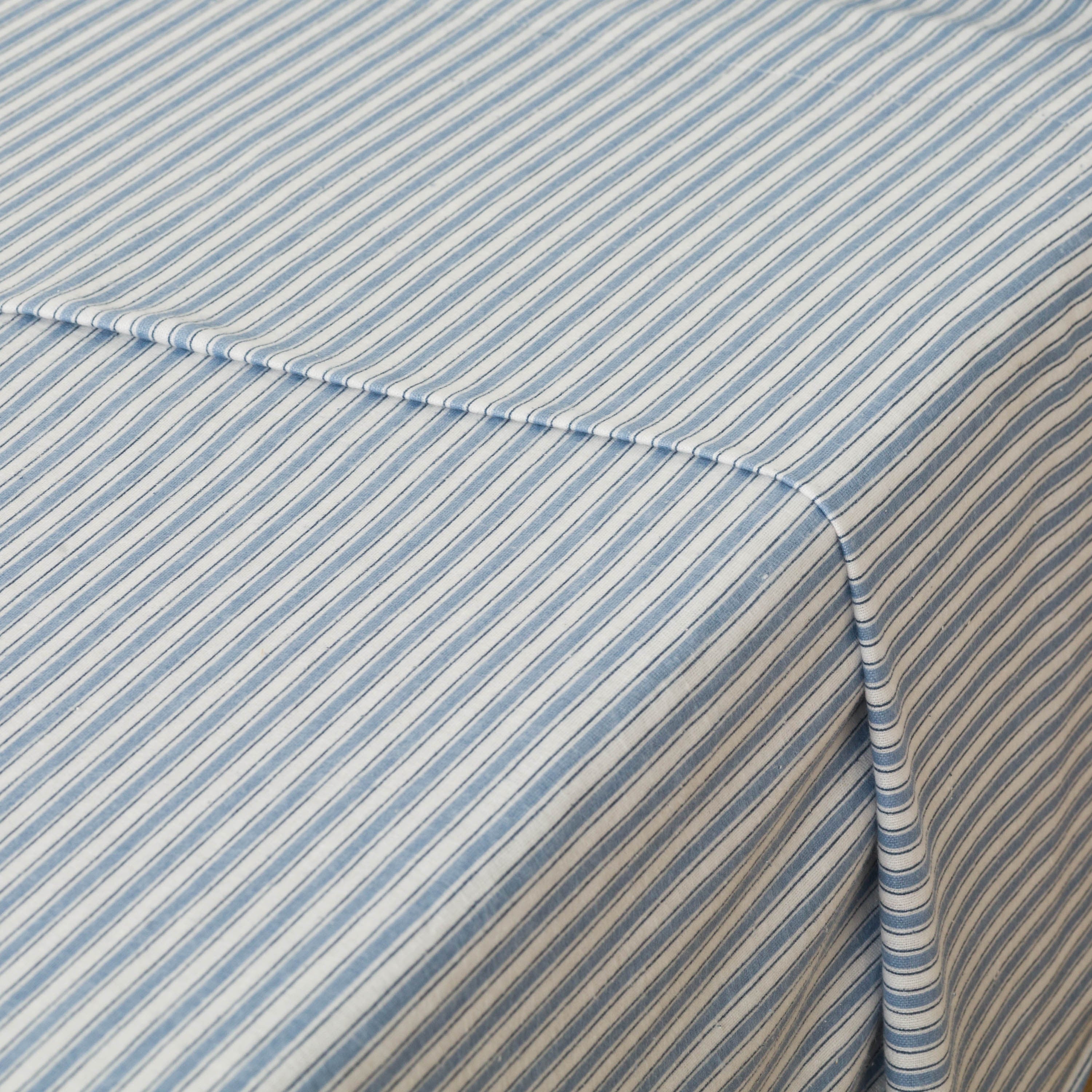 Conjunto de lençóis de flanela listrada azul Ferdinand