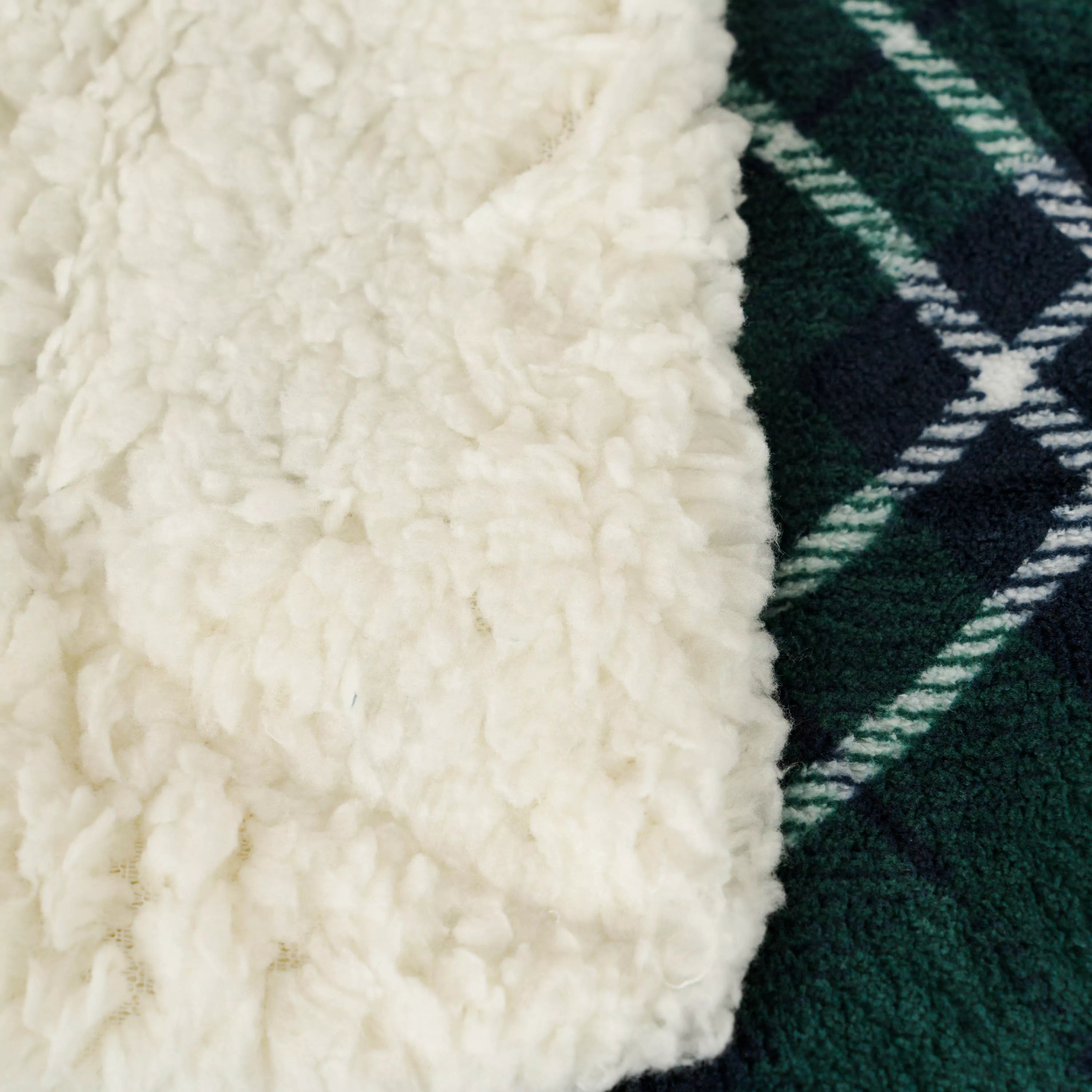 Manta Sherpa xadrez Ruz azul marinho