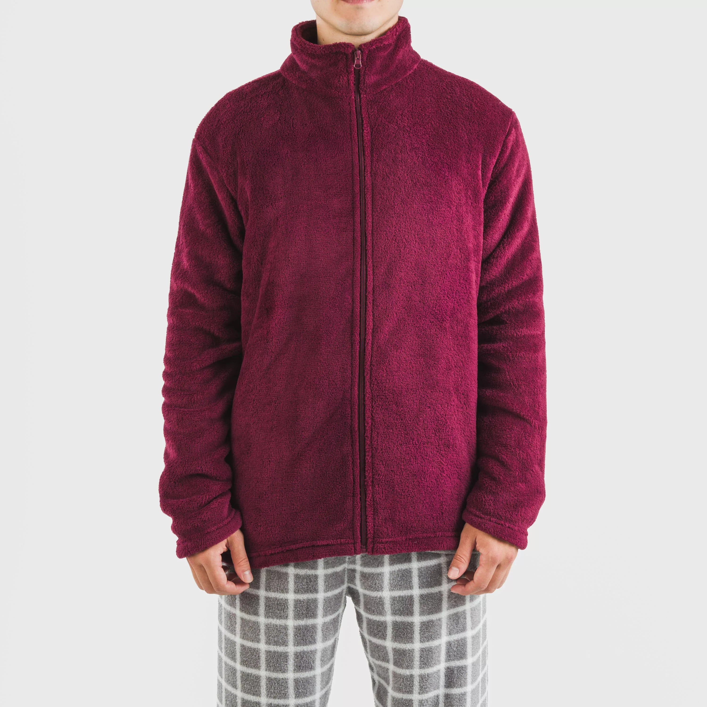 Moletom masculino de lã coral na cor azul marinho