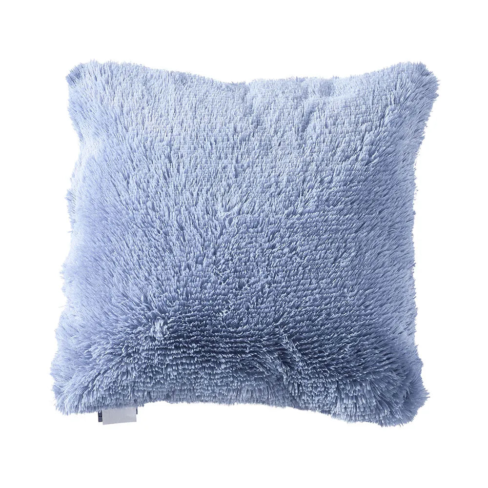 Almofada lisa para queixo com detalhes em pelos, 45x45 cm - capa + enchimento.