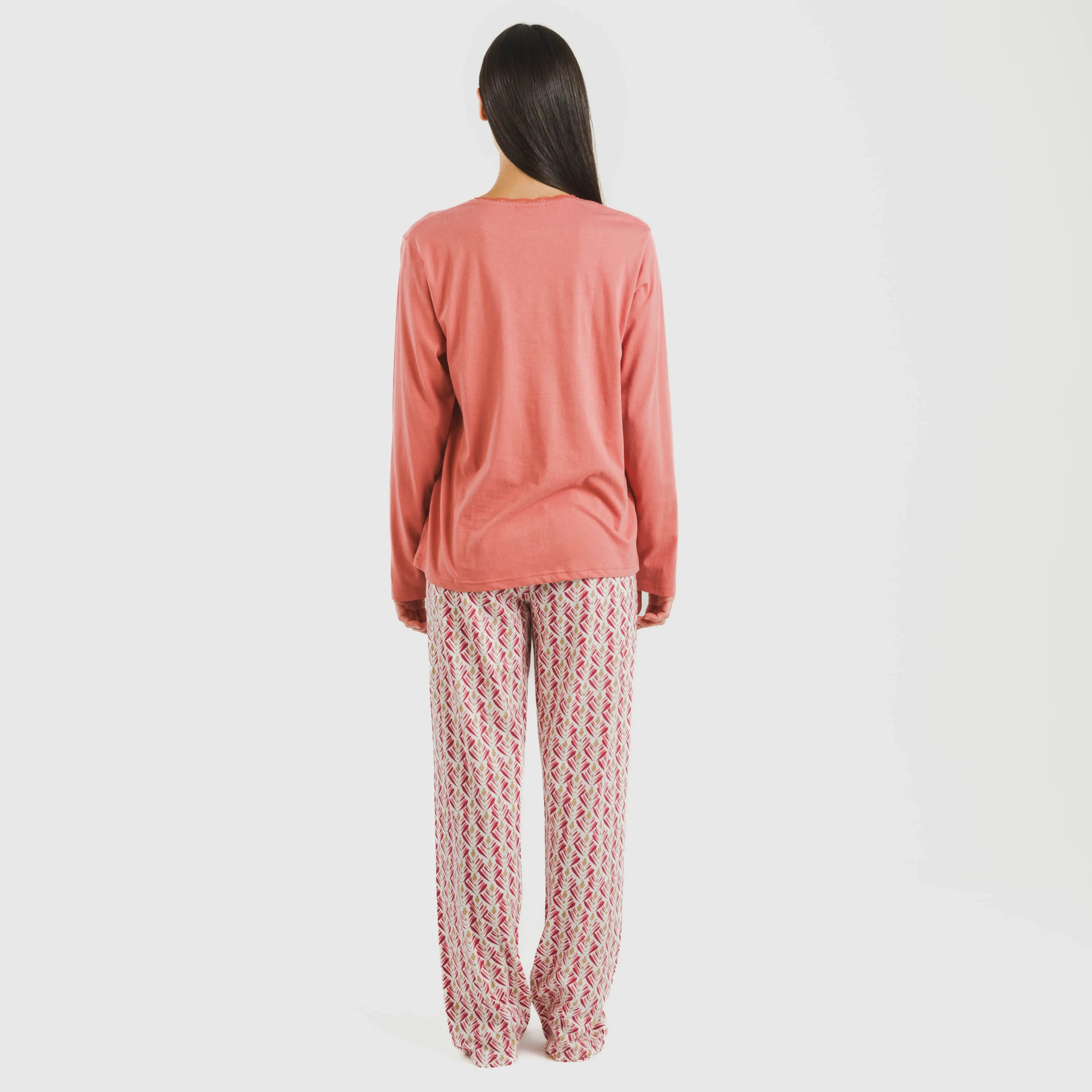 Pijama largo algodón Eurico marsala