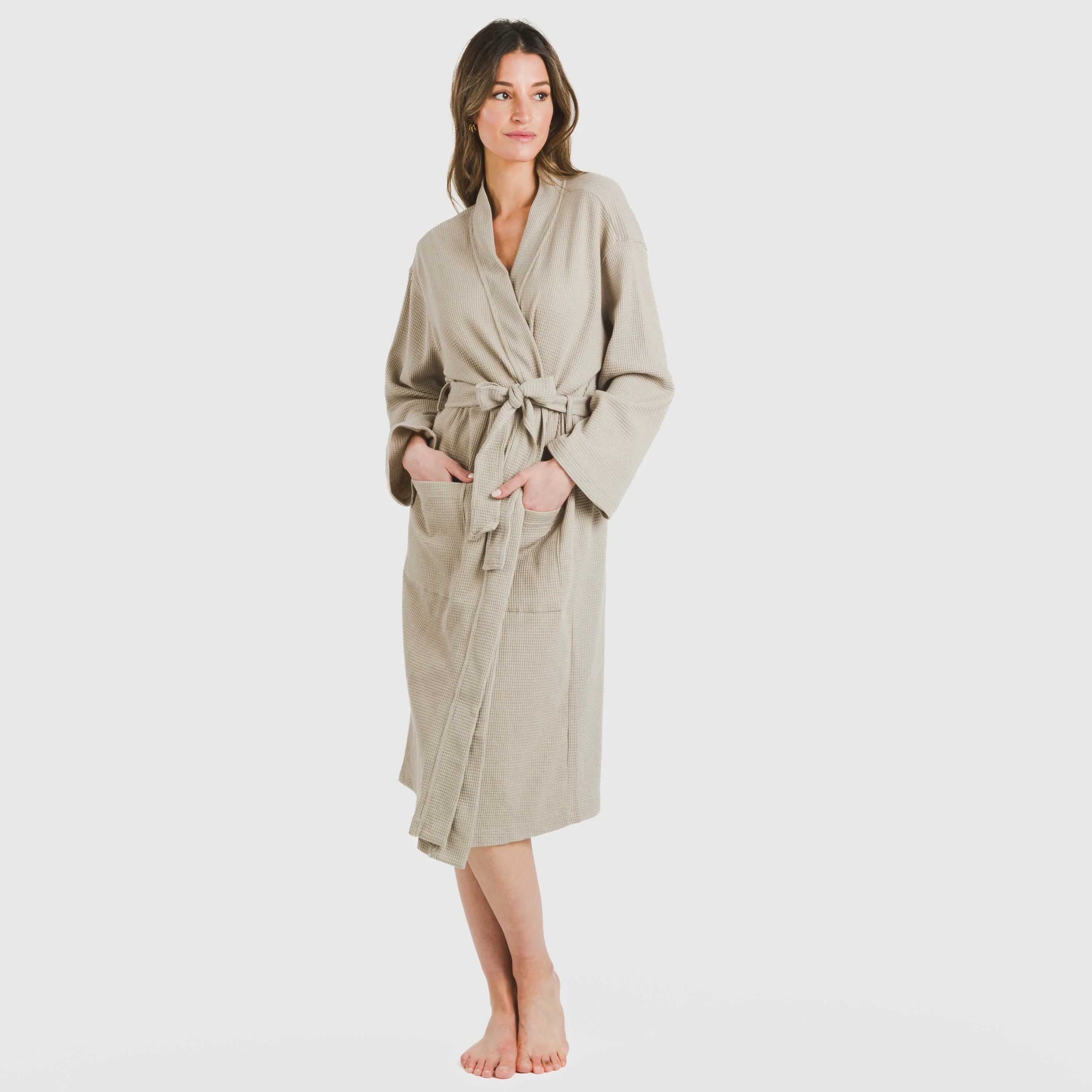 roupão liso com estampa de waffle