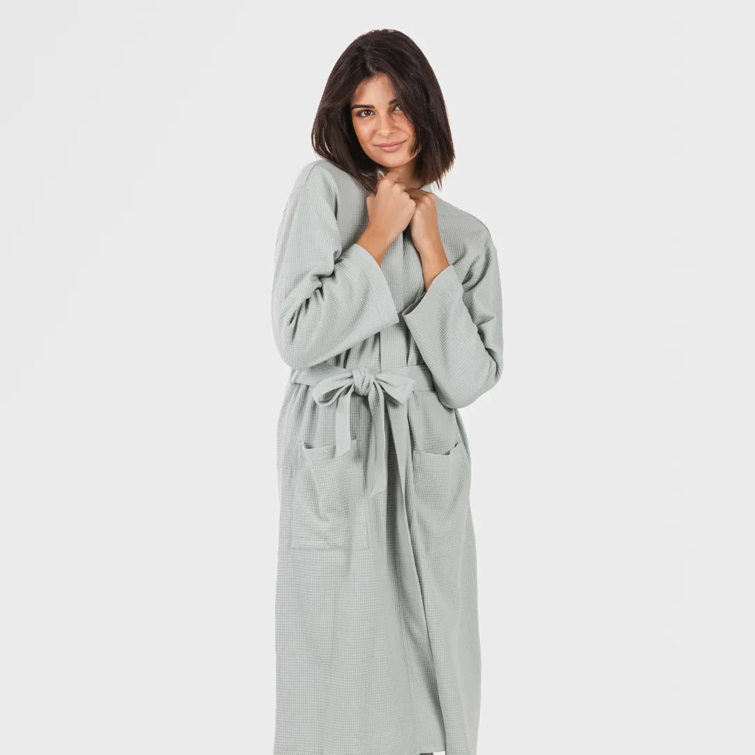 roupão liso com estampa de waffle