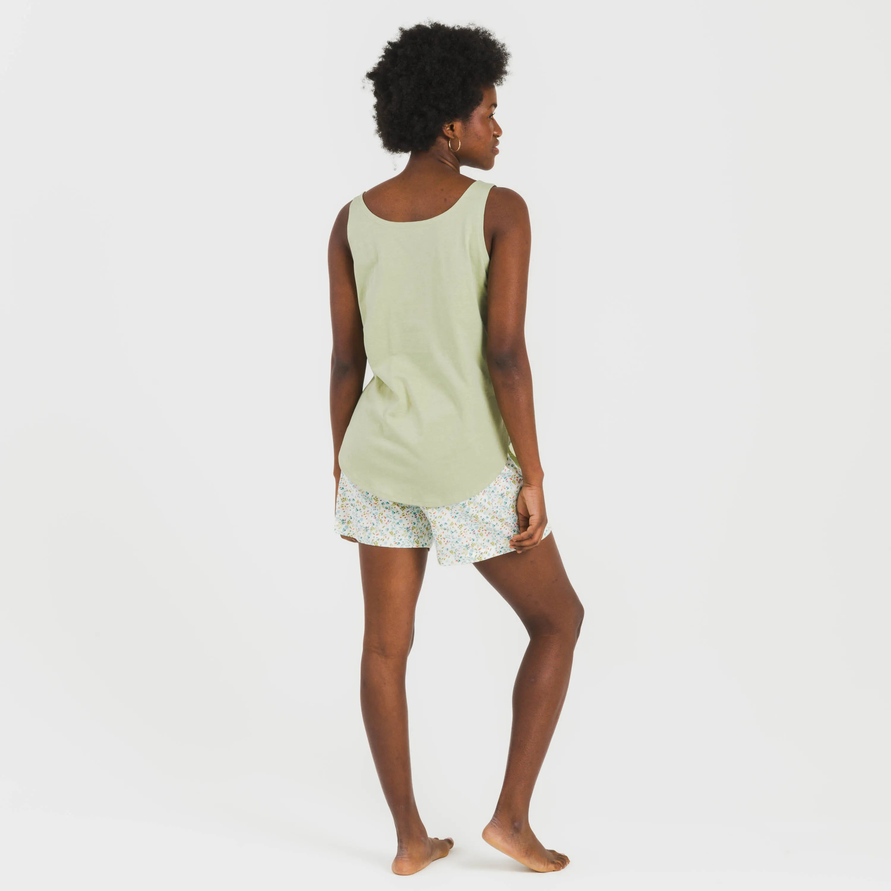 Pijama curto de algodão verde Gemini