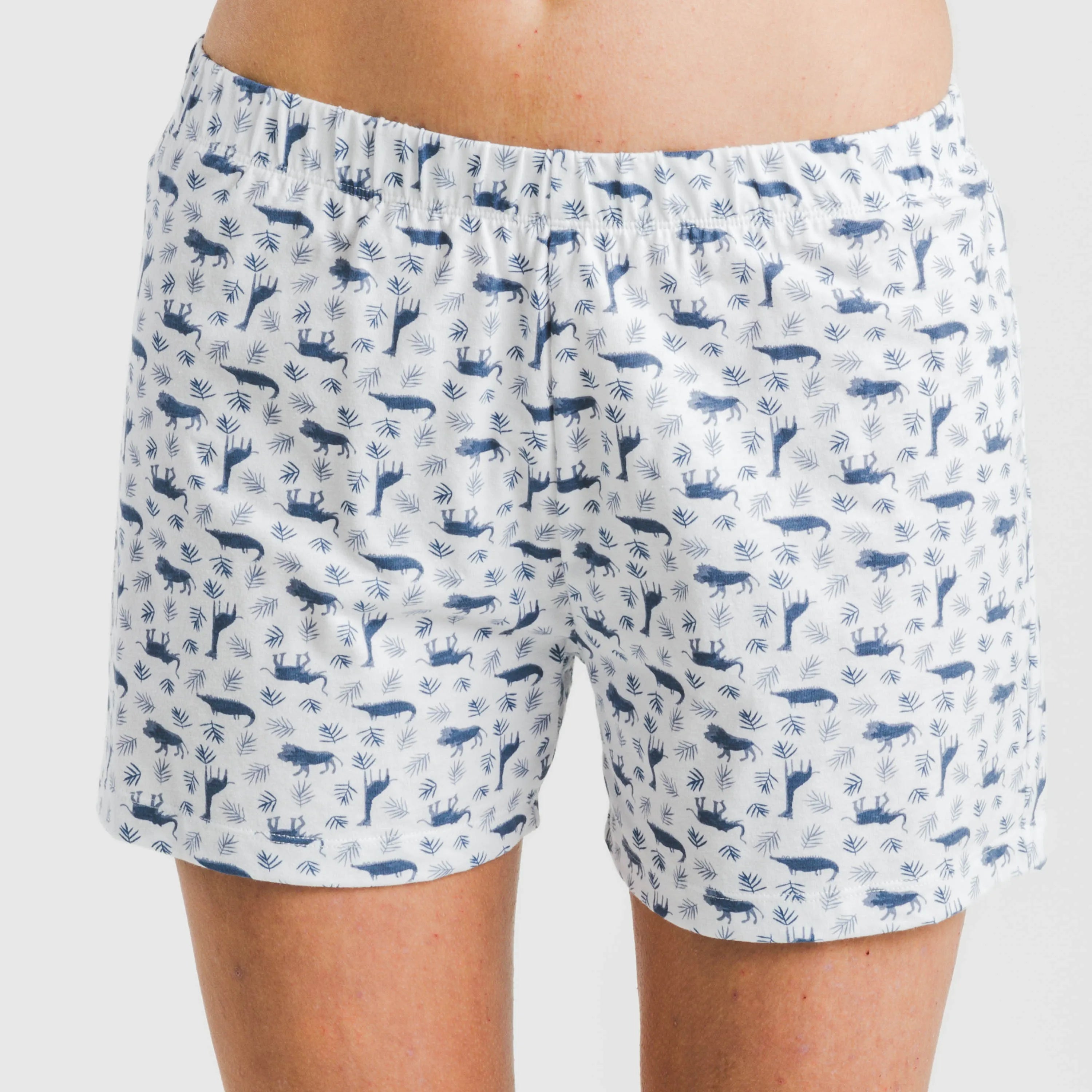 Pijama curto de algodão azul Saachi