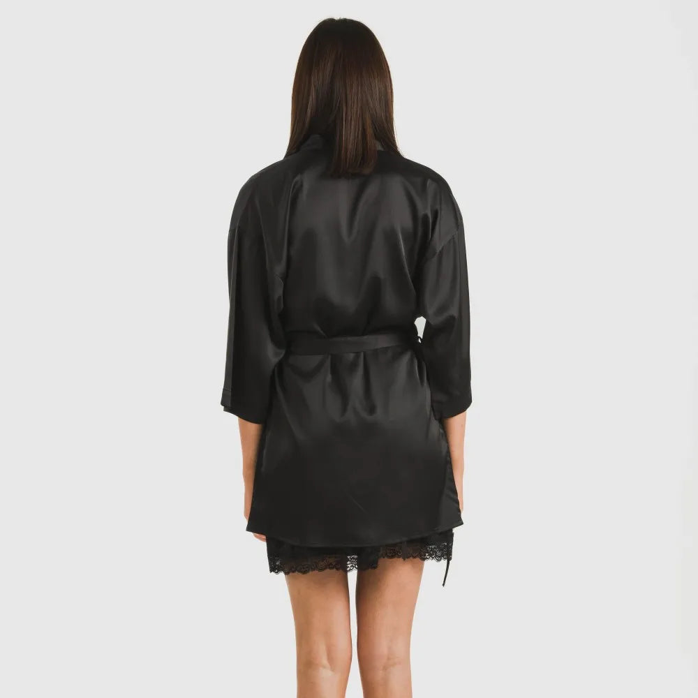 Robe curto feminino de cetim, liso, sexta-feira