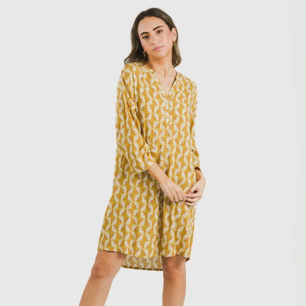 Túnica viscosa Calsita mostarda