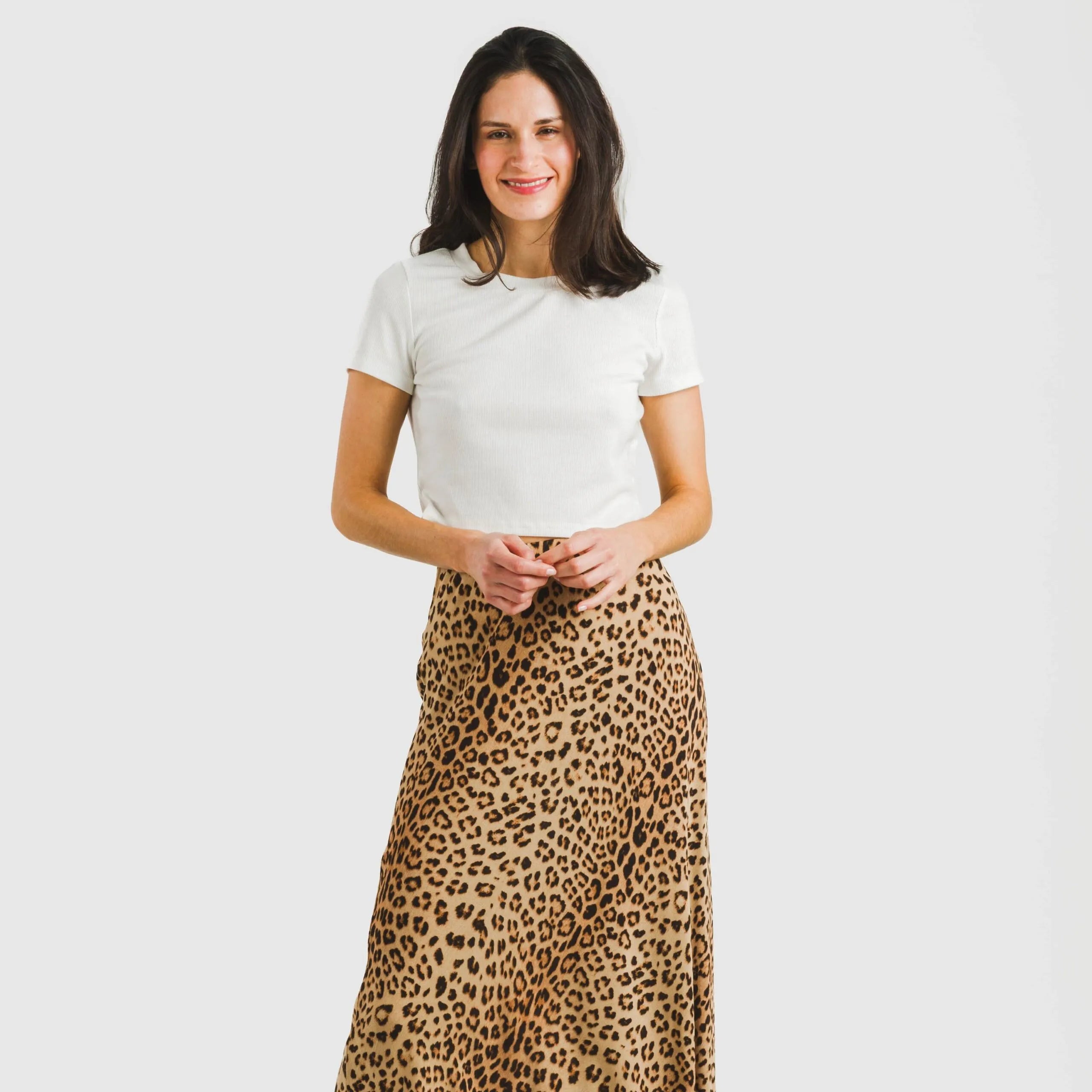 Saia midi de viscose Leo bambula