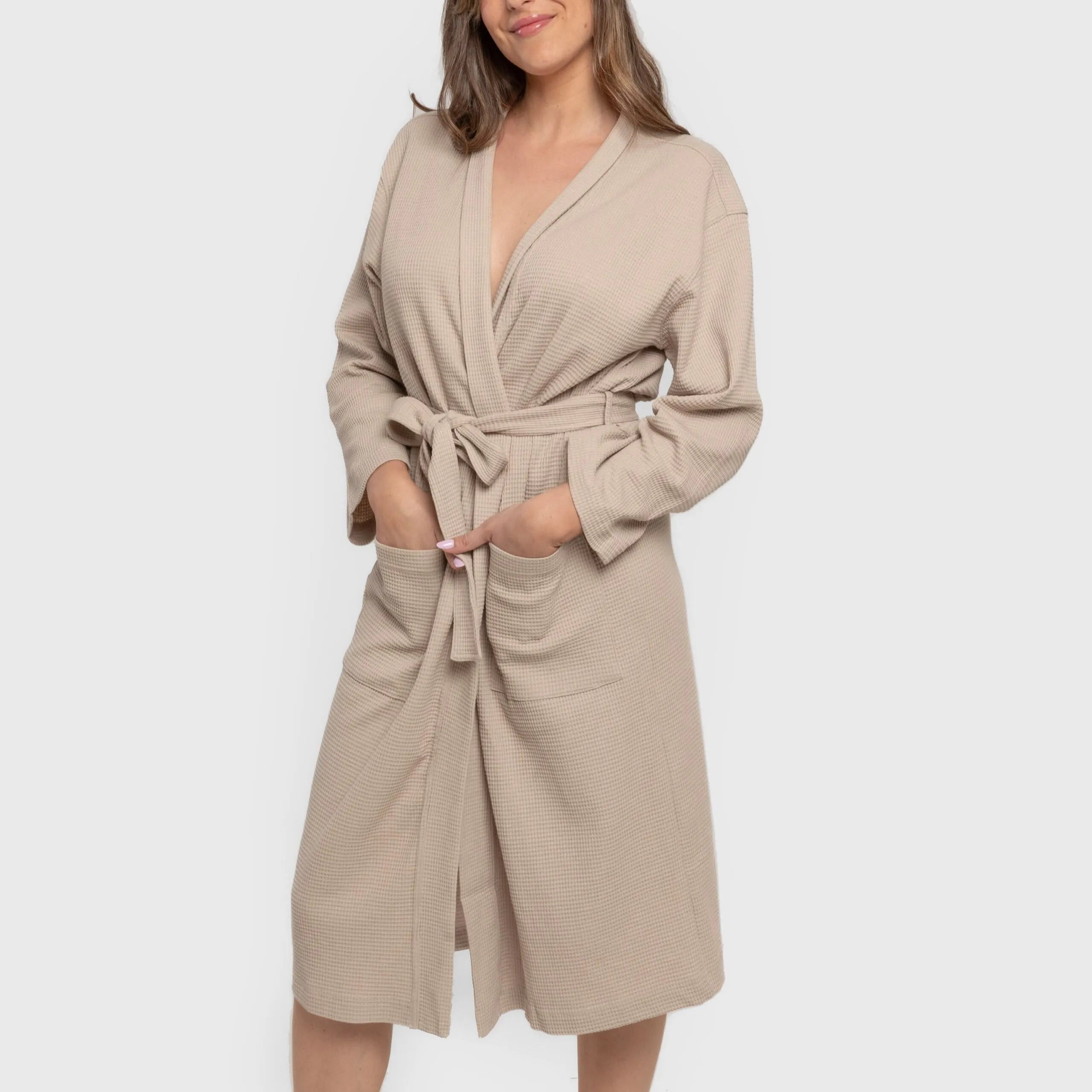 roupão liso com estampa de waffle