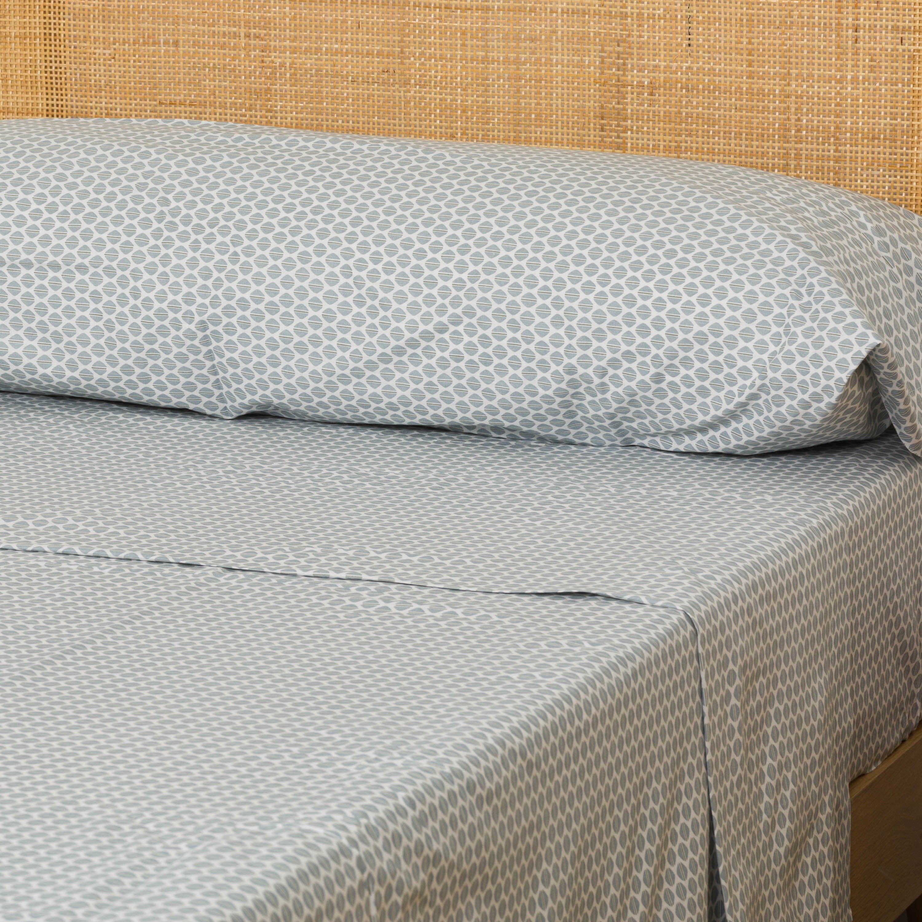 Conjunto de lençóis de algodão percal Dune Indigo