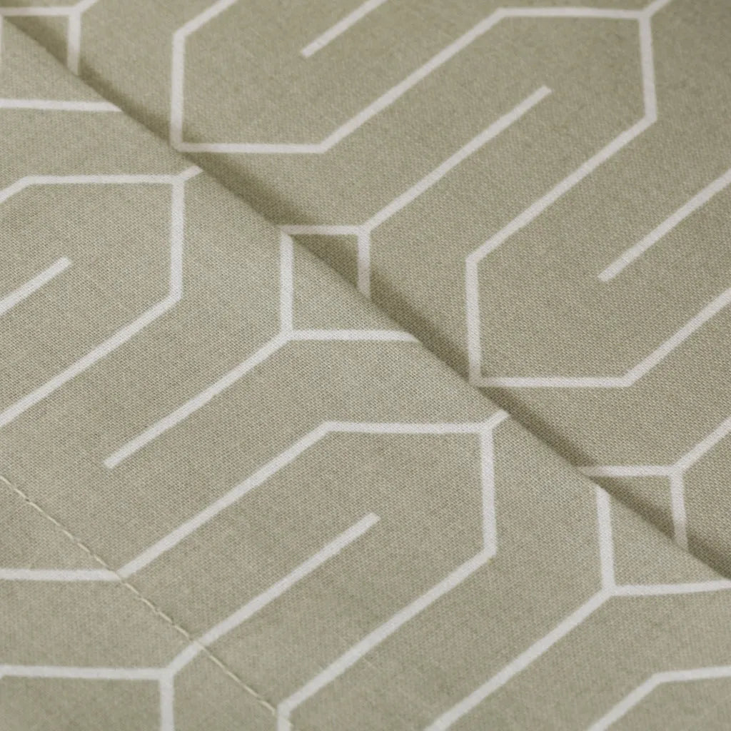 Jogo de lençóis de algodão percal Yolanda verde