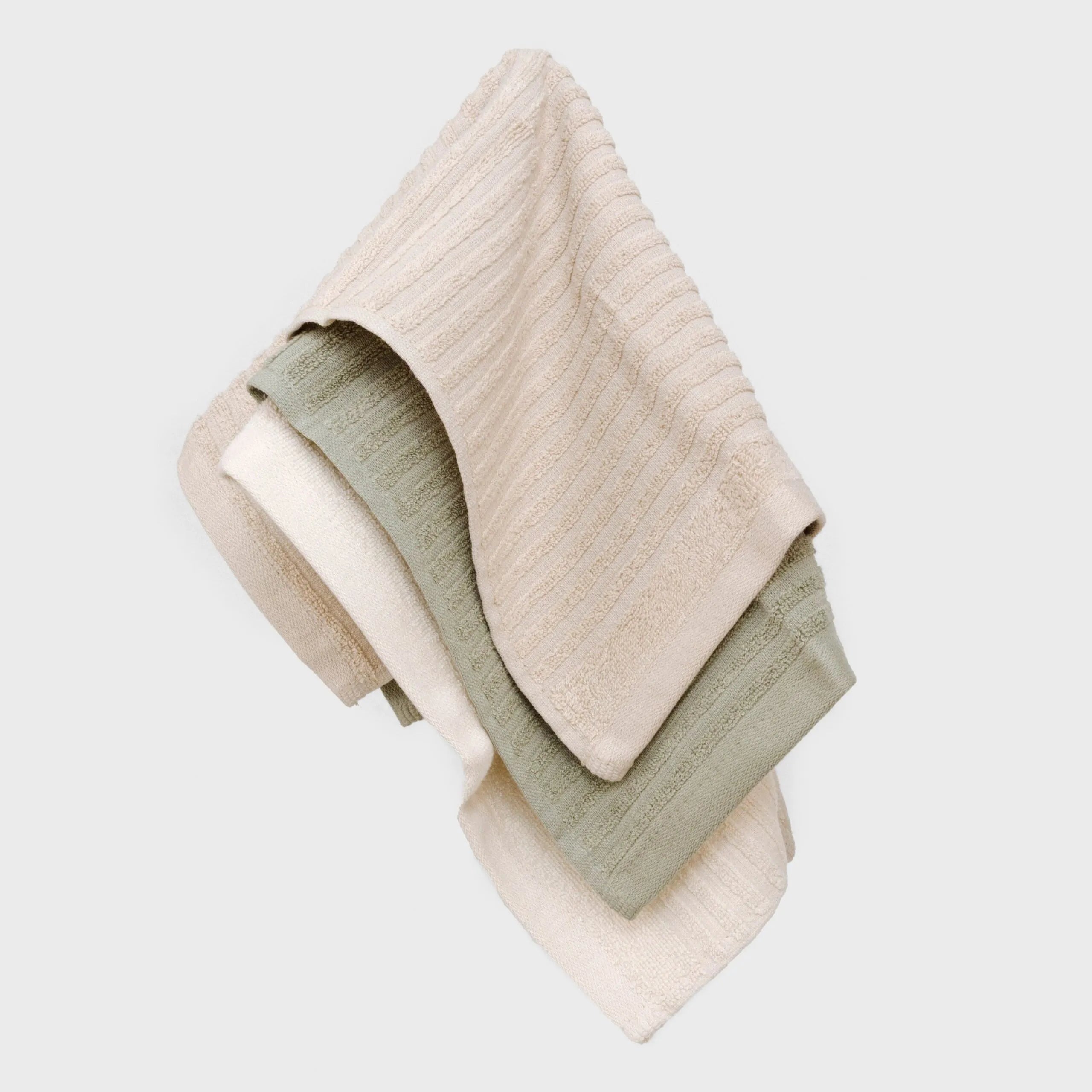 Conjunto de 3 panos de prato lisos de algodão