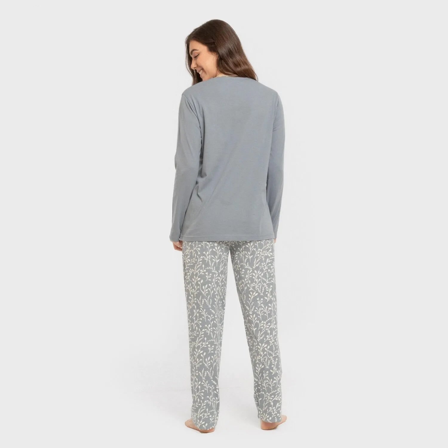 Pijama longo Lauri em algodão índigo