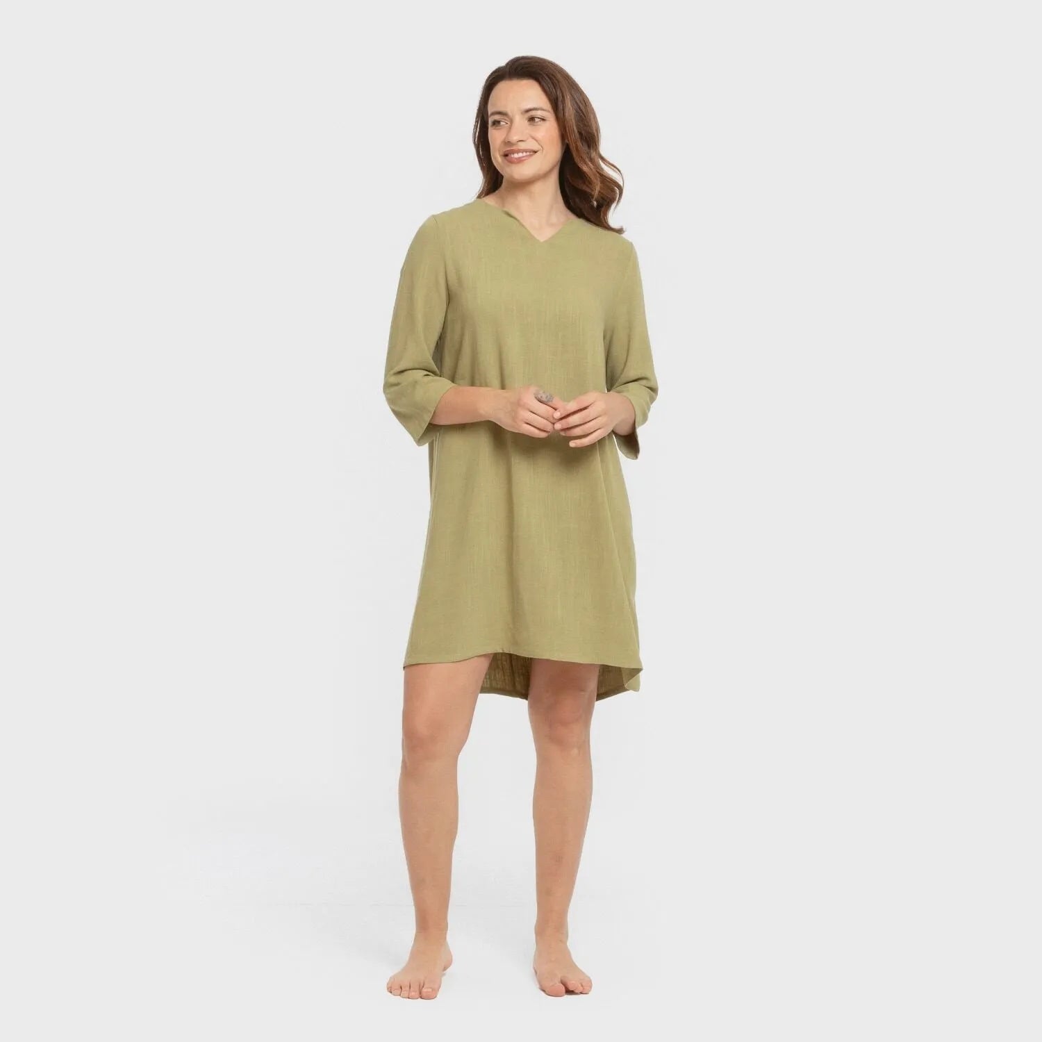 Camisola lisa de linho para mulheres