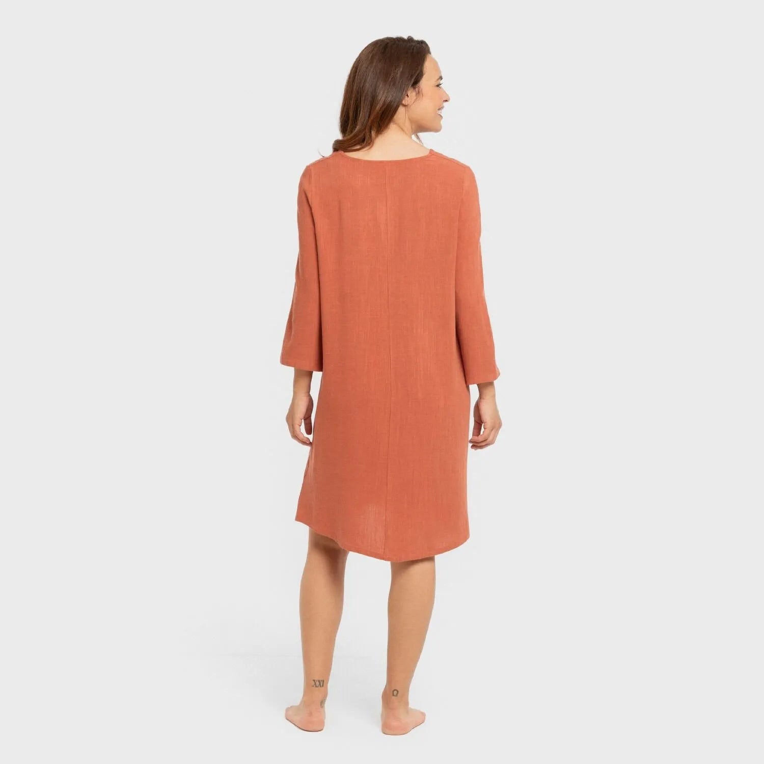 Camisola lisa de linho para mulheres