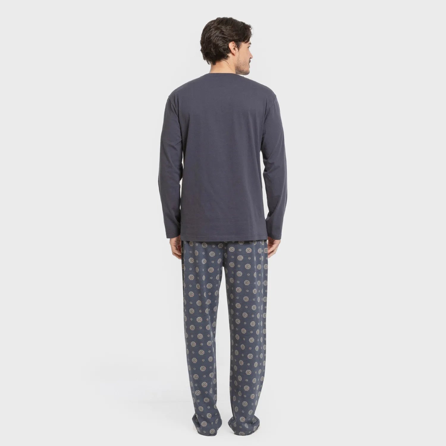 Pijama longo de algodão masculino Juanlu, azul