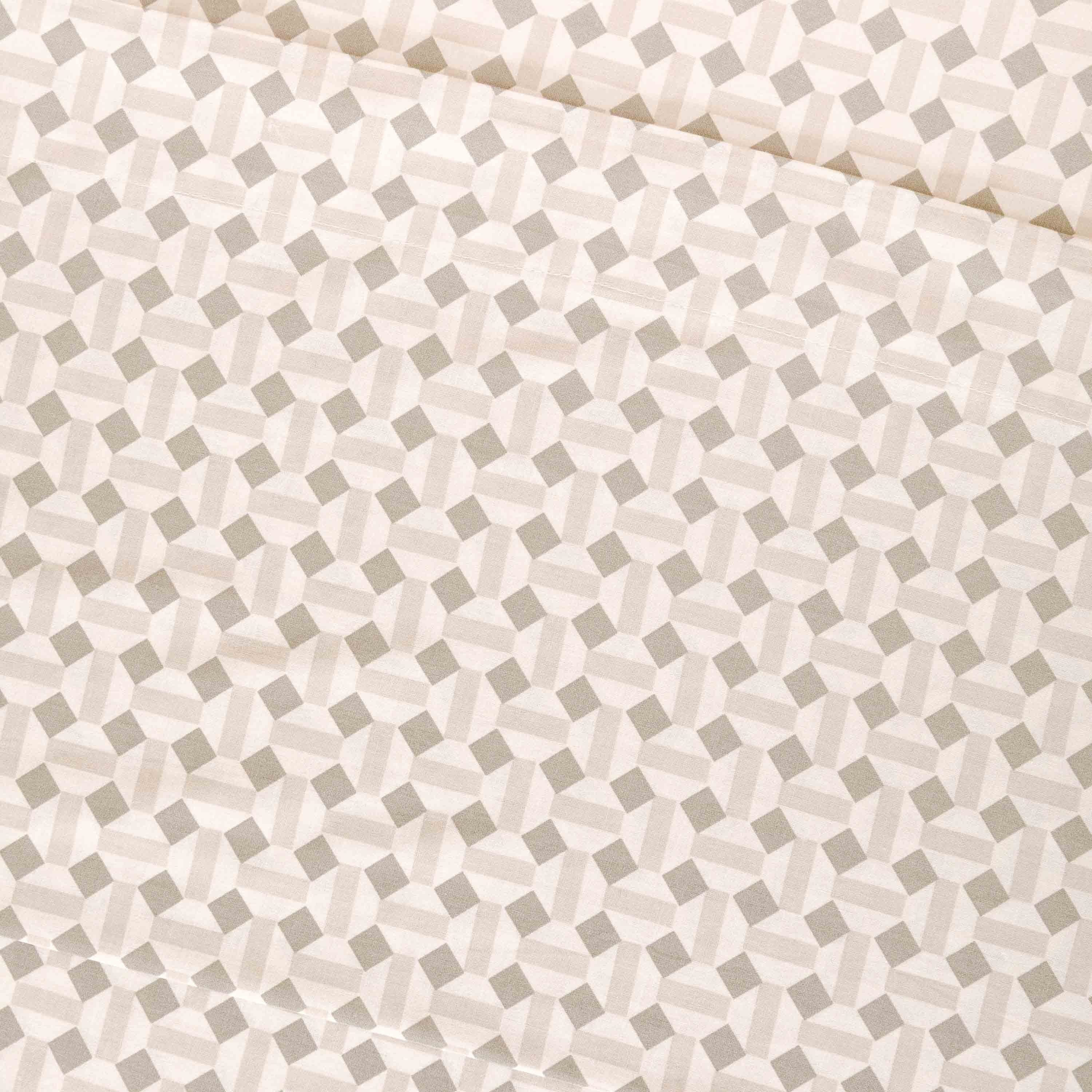 Jogo de lençóis Enrieta em algodão verde seco - cor taupe