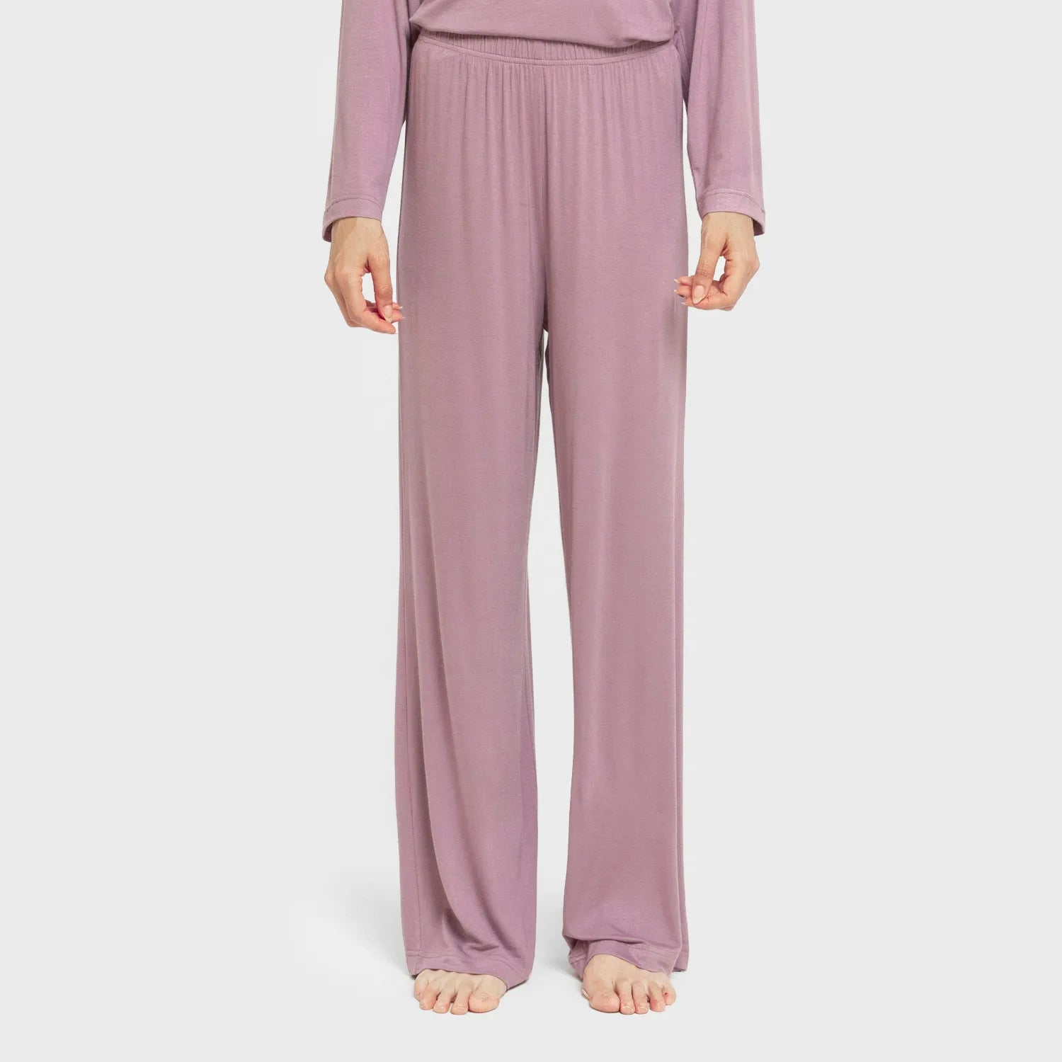 Pijama feminino longo liso de viscose