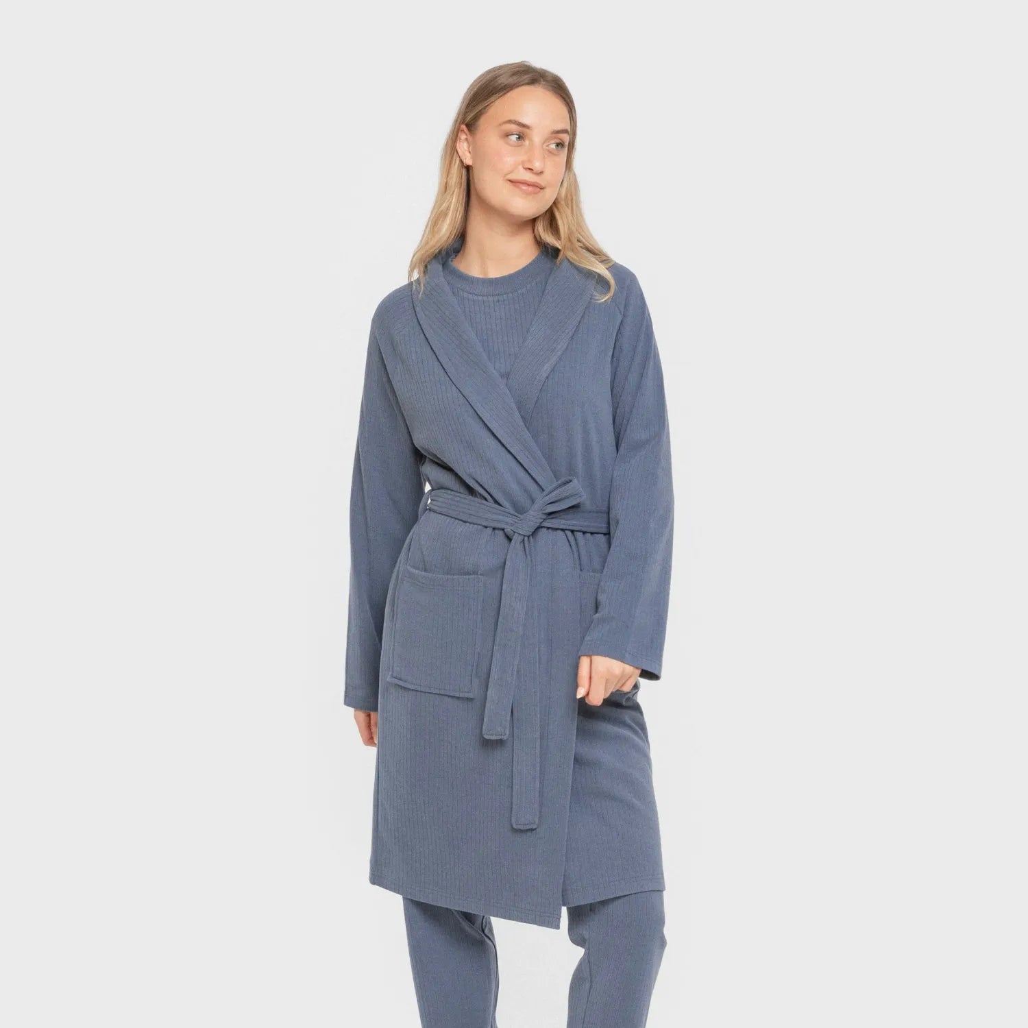 ROBE RIB WIDE LISTRADO SOLTO