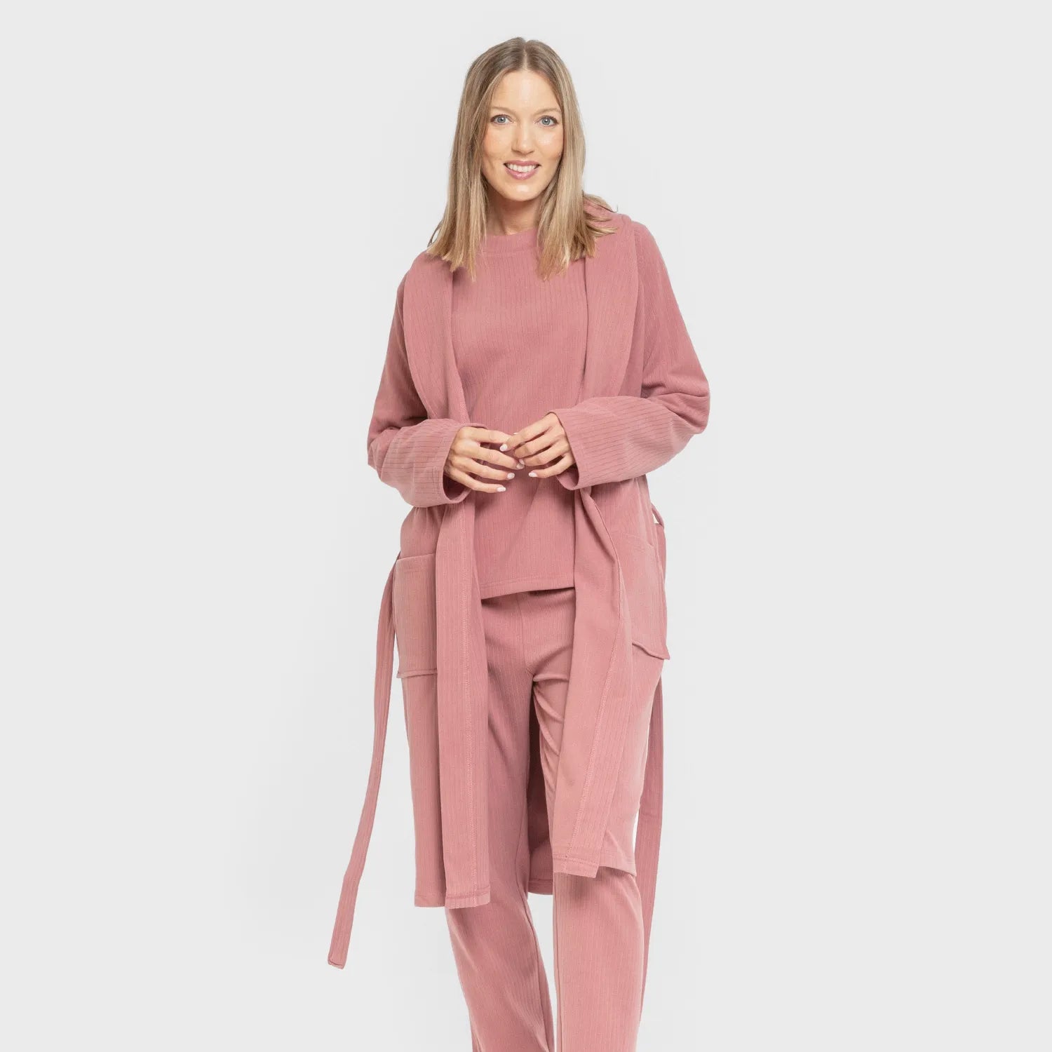 ROBE RIB WIDE LISTRADO SOLTO