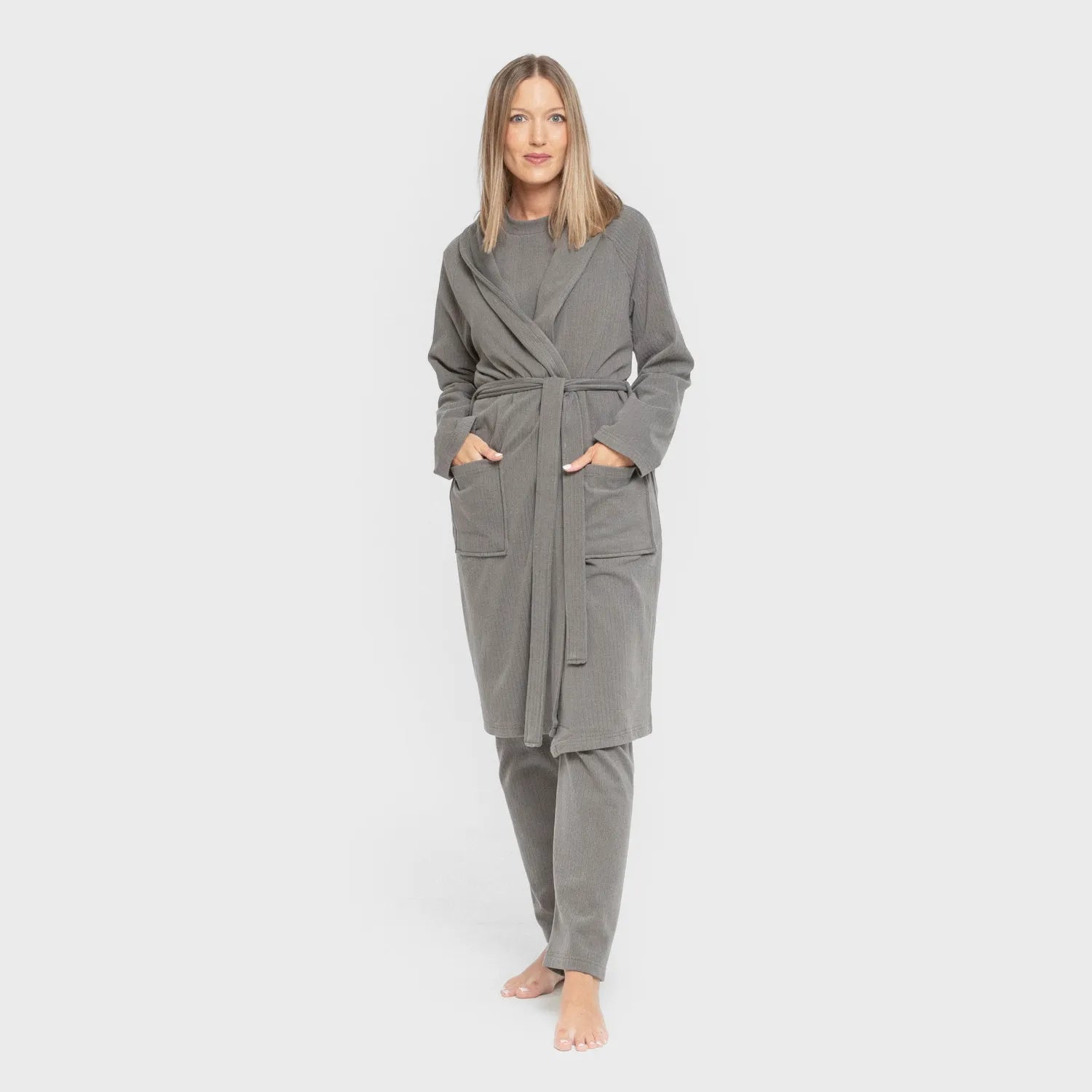 ROBE RIB WIDE LISTRADO SOLTO