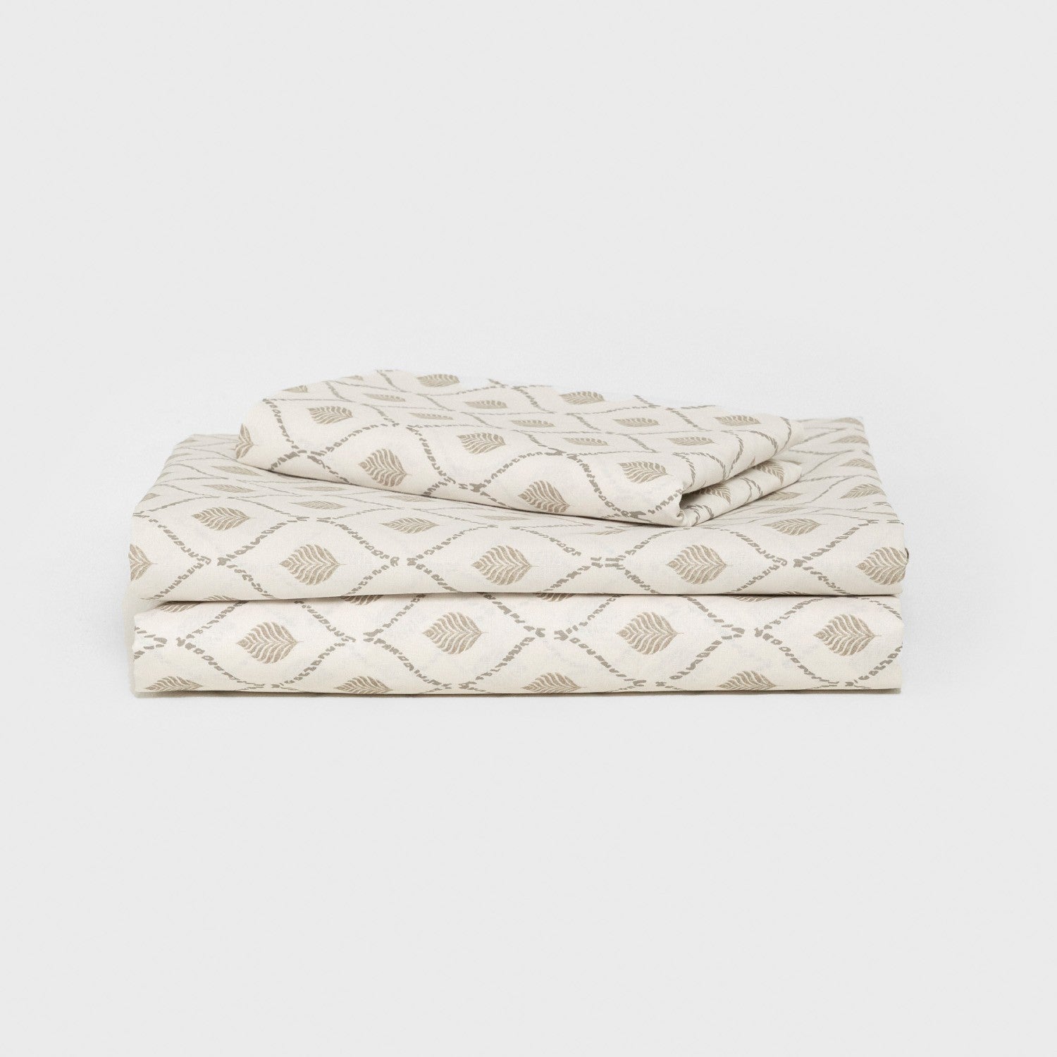 Conjunto de lençóis de algodão Charleston na cor taupe