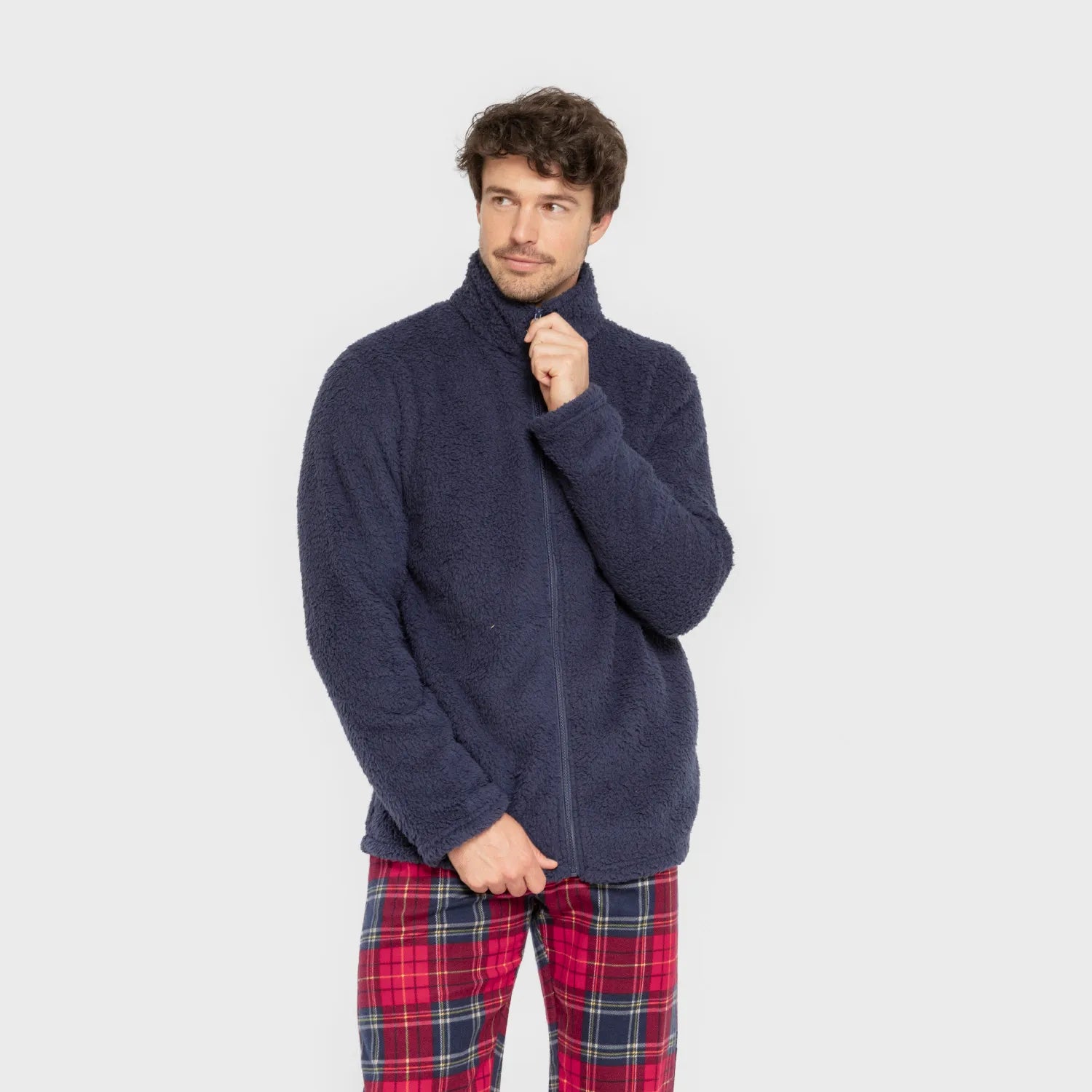 Moletom masculino liso de sherpa