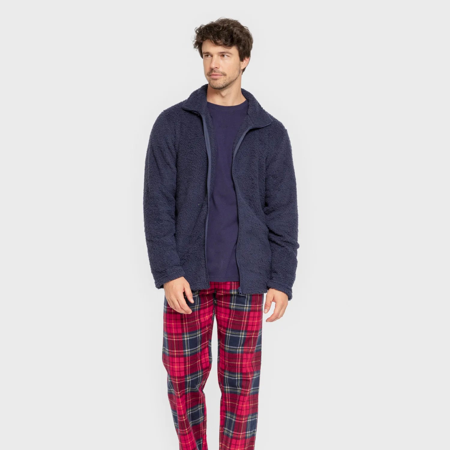 Moletom masculino liso de sherpa