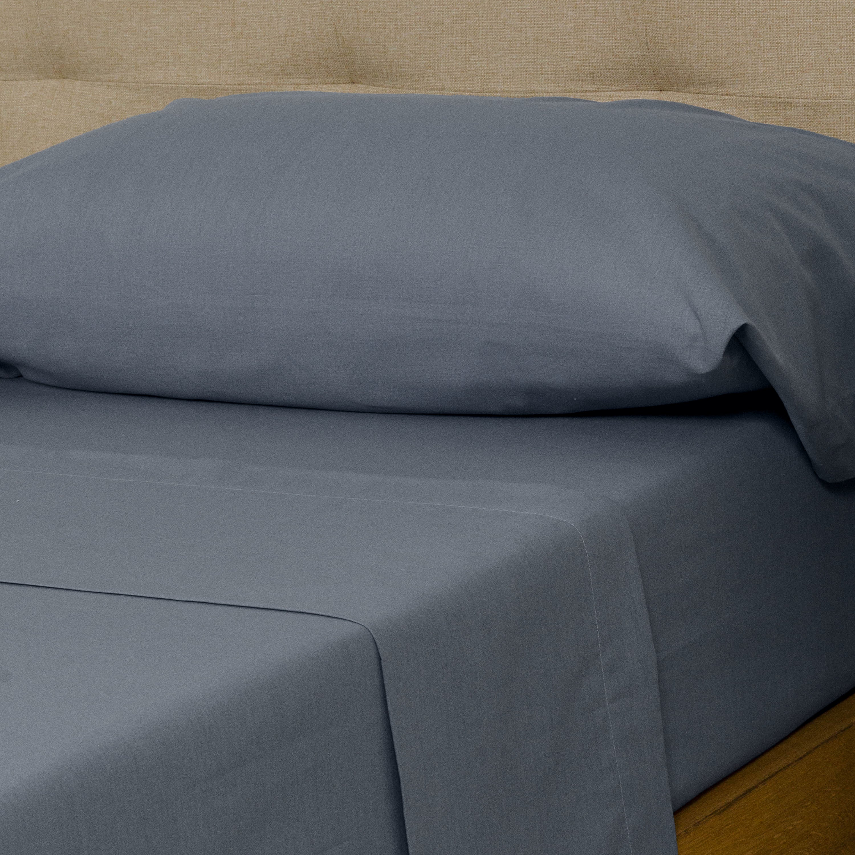 Conjunto de lençóis de algodão percal índigo