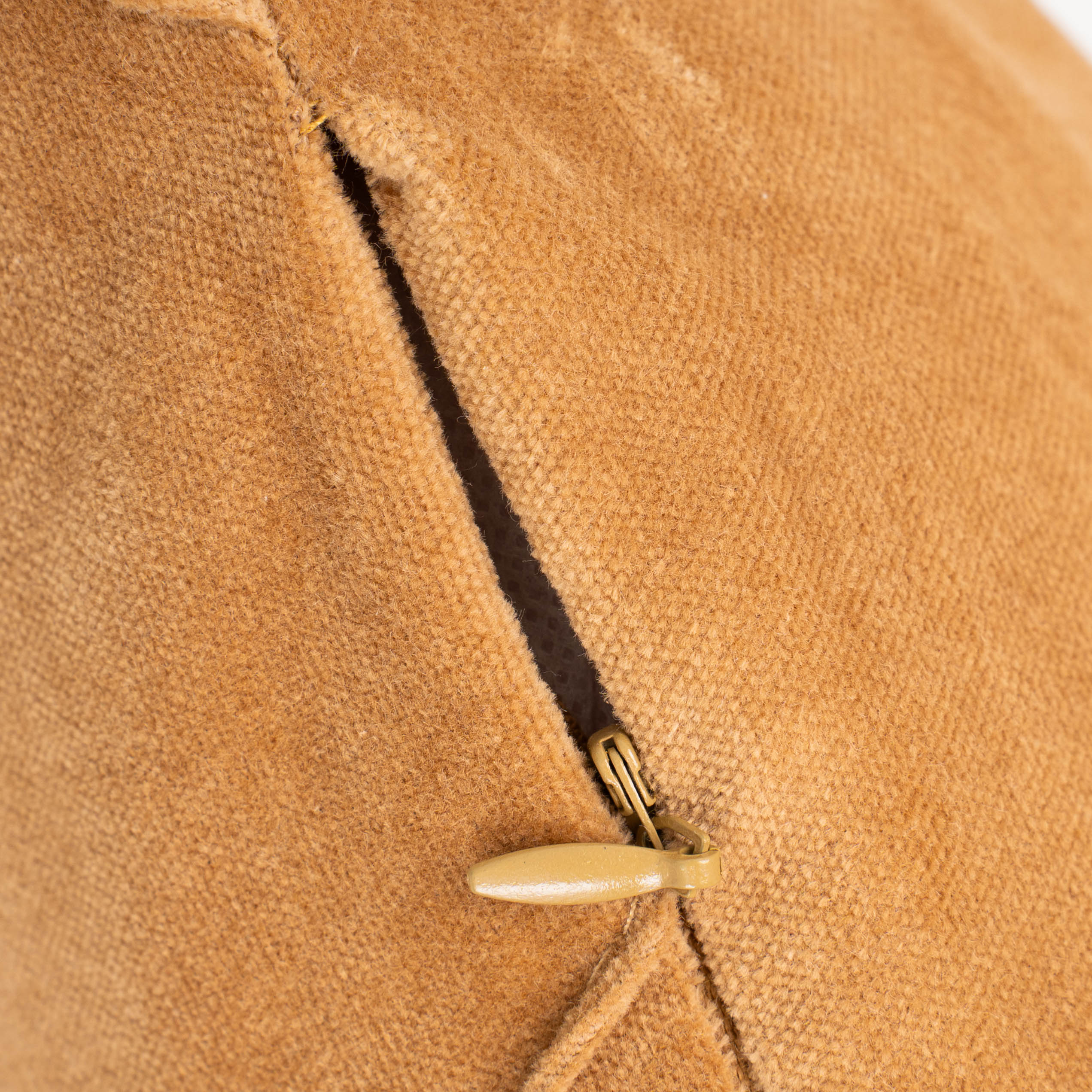 Cojín rectangular 30x50 terciopelo algodón Rombo ocre - funda + relleno