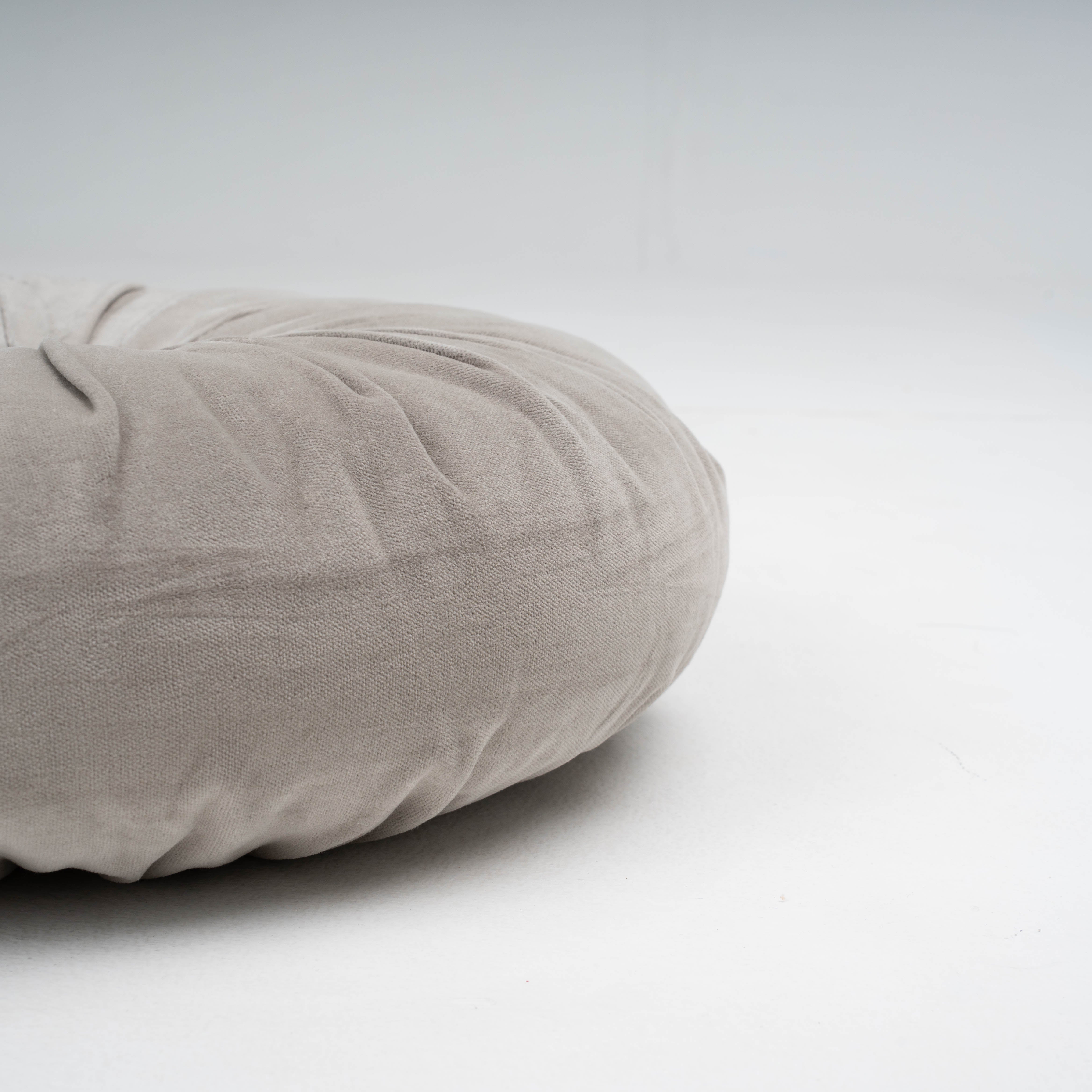 Cojín terciopelo algodón Oreo 40x40 gris claro - funda + relleno