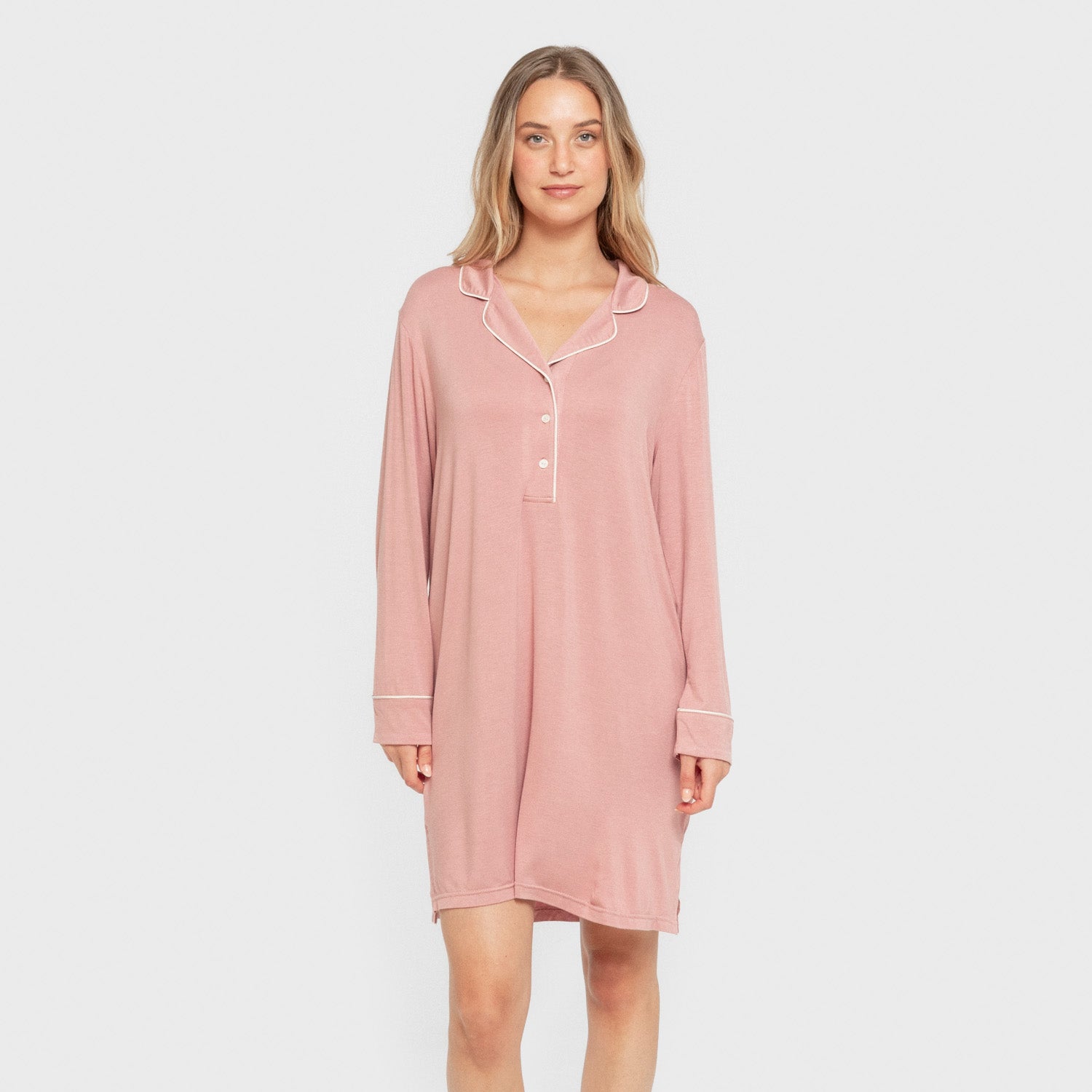 Camisola de malha viscose para mulher, rosa malva