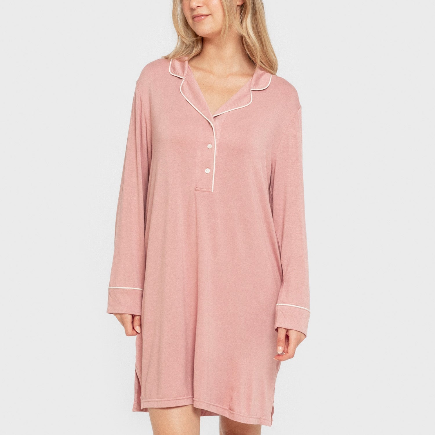 Camisola de malha viscose para mulher, rosa malva