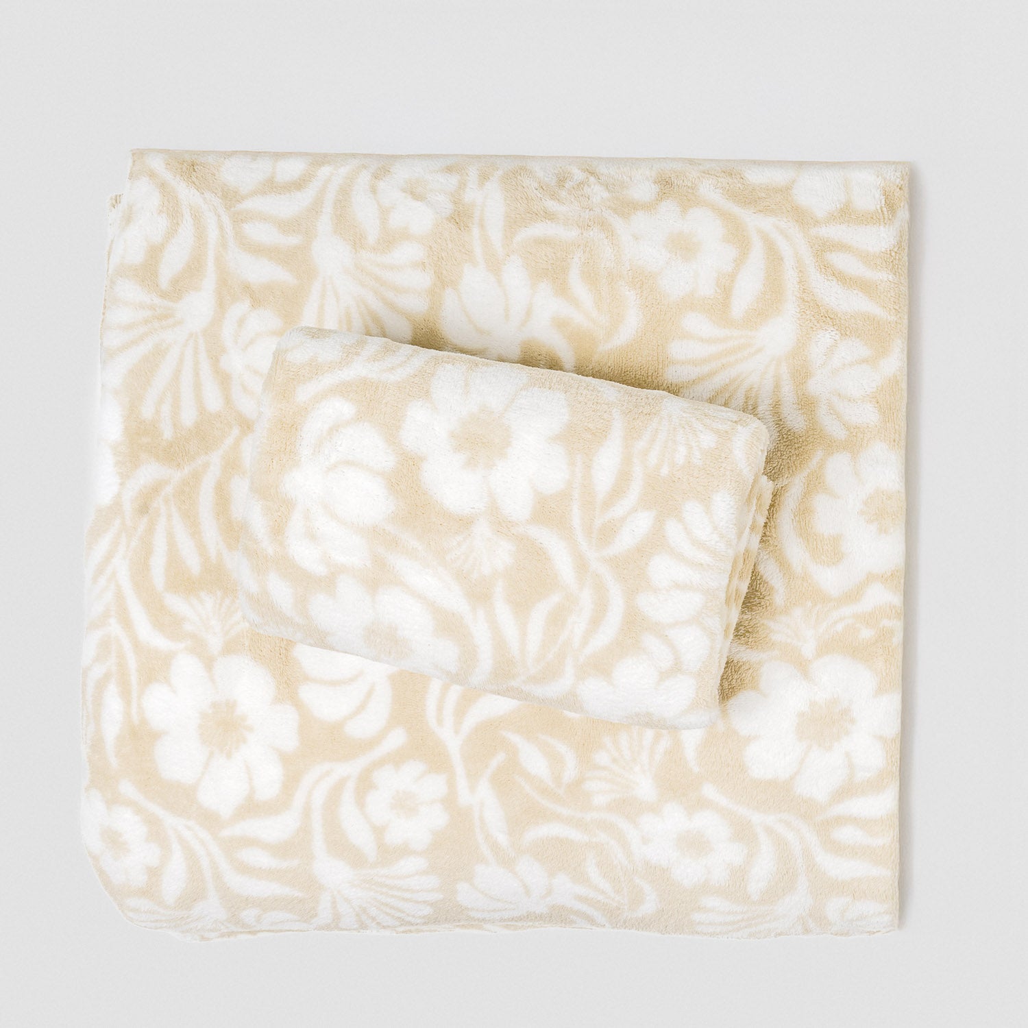 Conjunto de lençóis de lã coral Alexis, cor taupe - PR