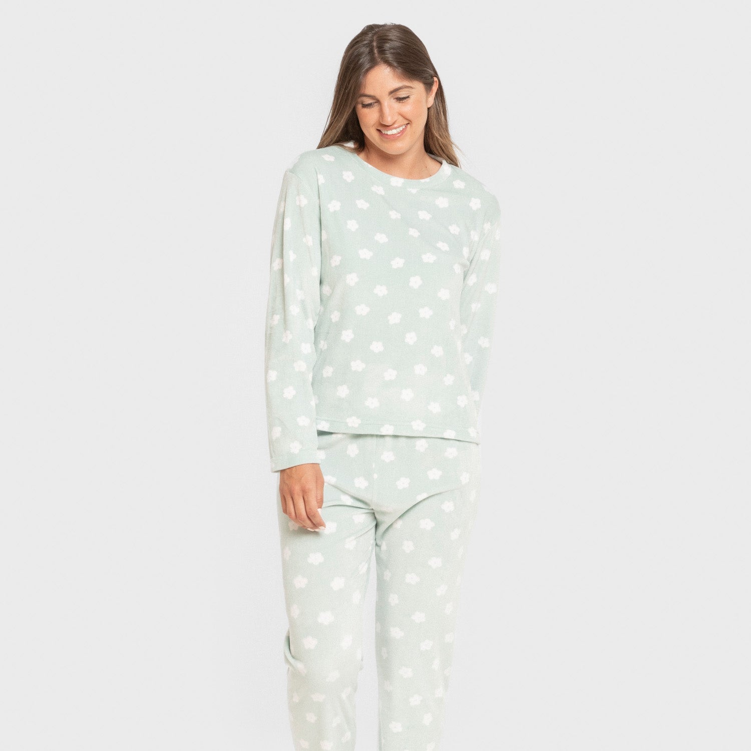 Pijama feminino Dula de veludo super macio, verde Tiffany