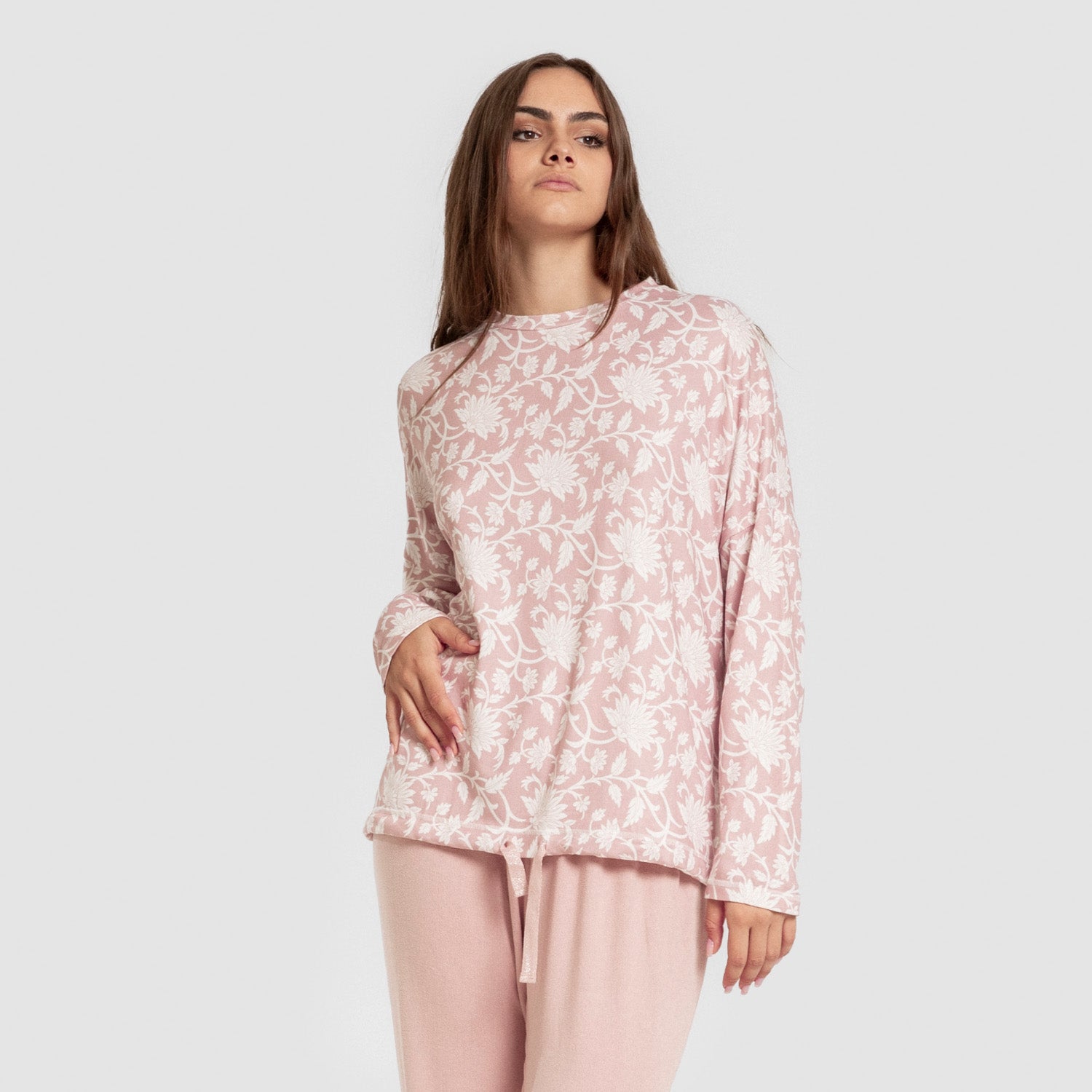 Pijama longo feminino secreto Amira roseta