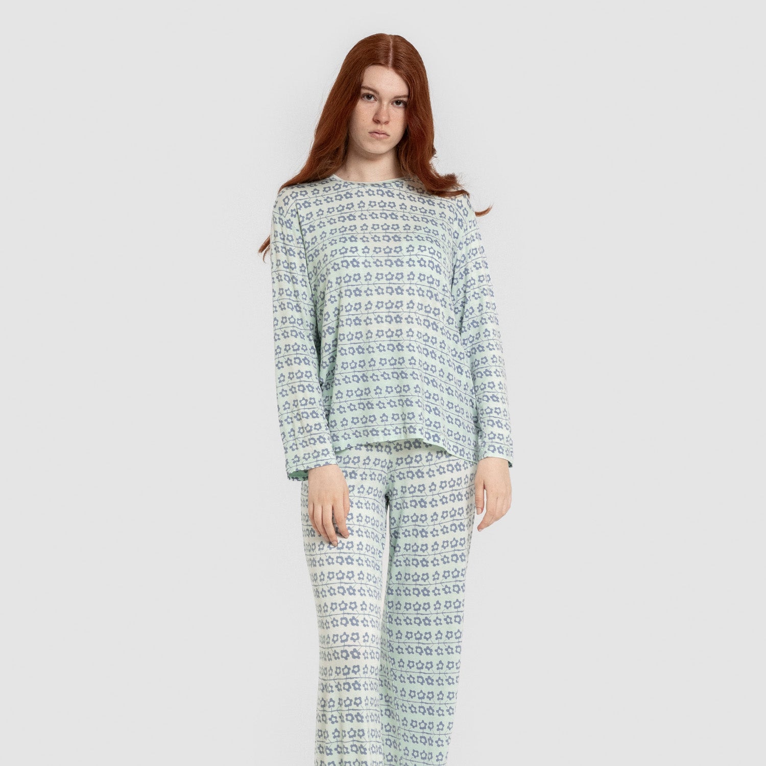 Pijama longo feminino de viscose rosa Capricórnio