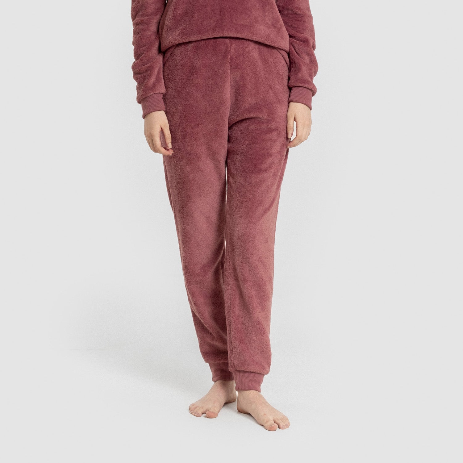 Pijama feminino Hello Tuesday com punho coral rosa malva