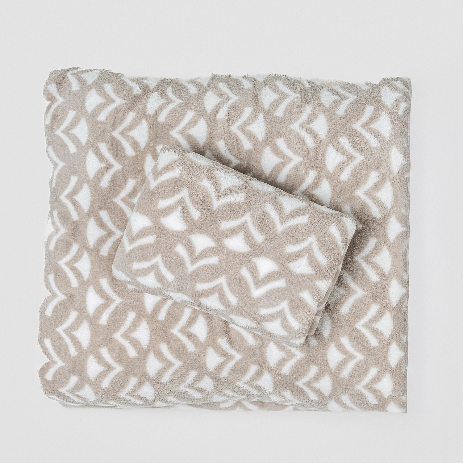 Conjunto de lençóis de lã coral cinza claro Etea - PR