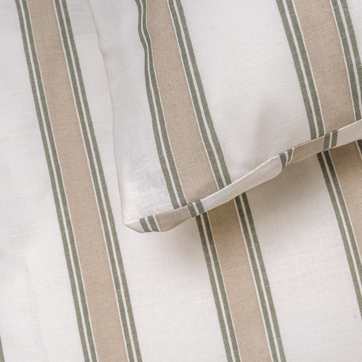 Capa de edredão de algodão Raya Sitges verde seco - taupe - PR