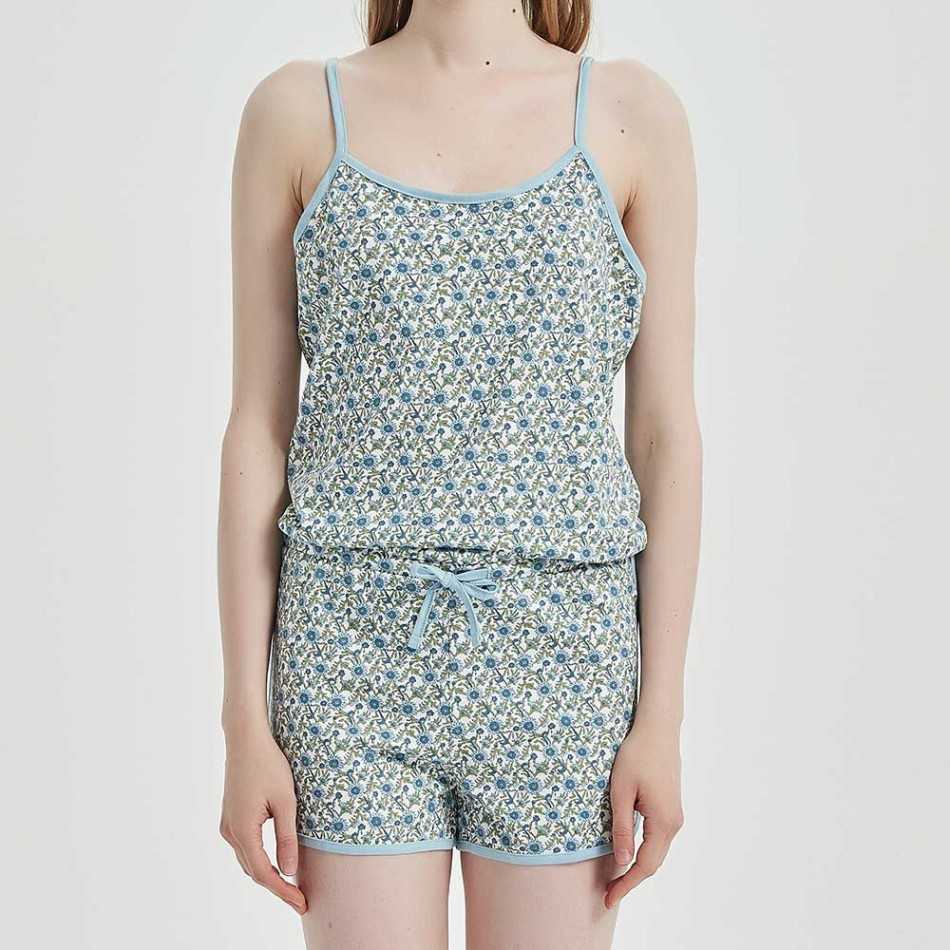 Macacão algodão Irene azul