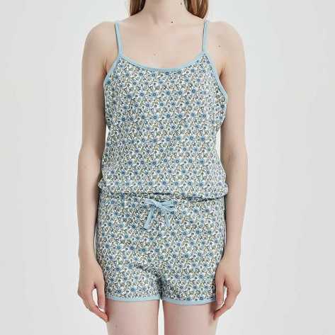 Macacão algodão Irene azul Macacão algodão Irene azul