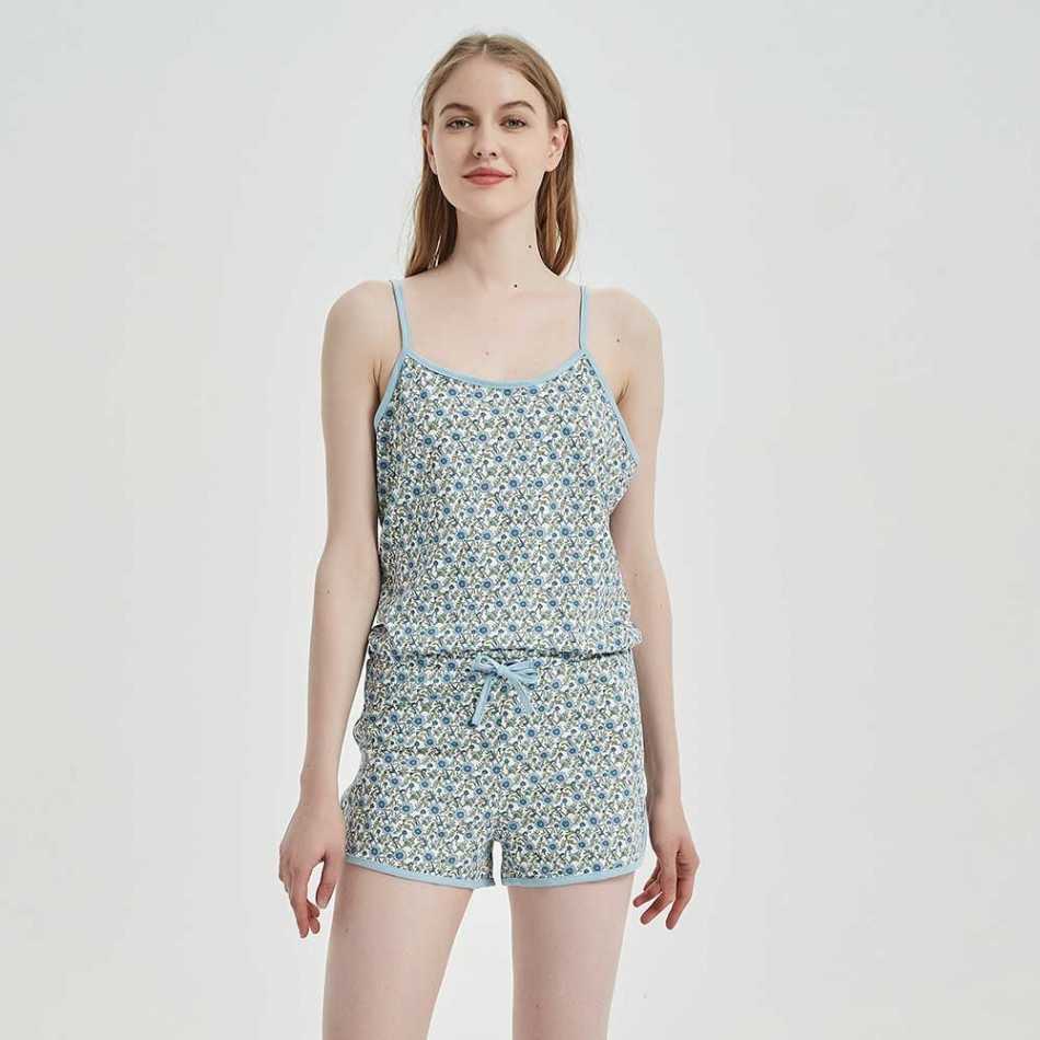 Macacão algodão Irene azul