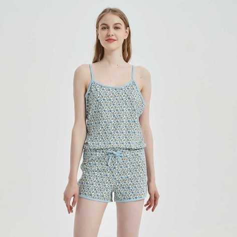 Macacão algodão Irene azul Macacão algodão Irene azul