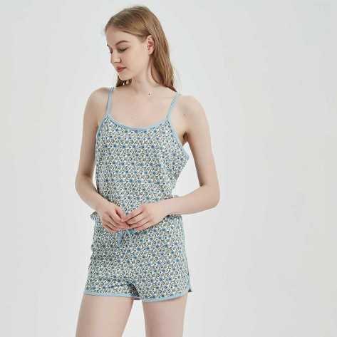 Macacão algodão Irene azul Macacão algodão Irene azul