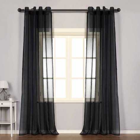 Cortina Molly Preto cortinas-transparentes