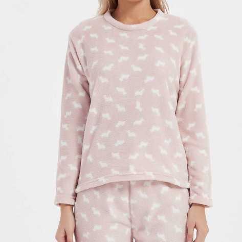 Pijama coral Potter rosa palo roupa-para-estar-em-casa