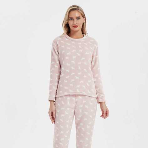 Pijama coral Potter rosa palo roupa-para-estar-em-casa