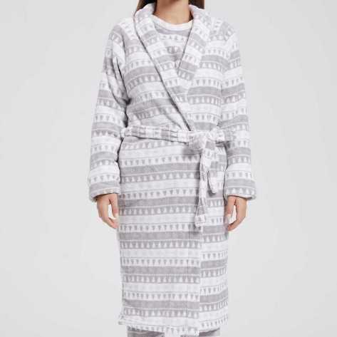 Roupão coral Paola cinza Roupão coral Paola cinza